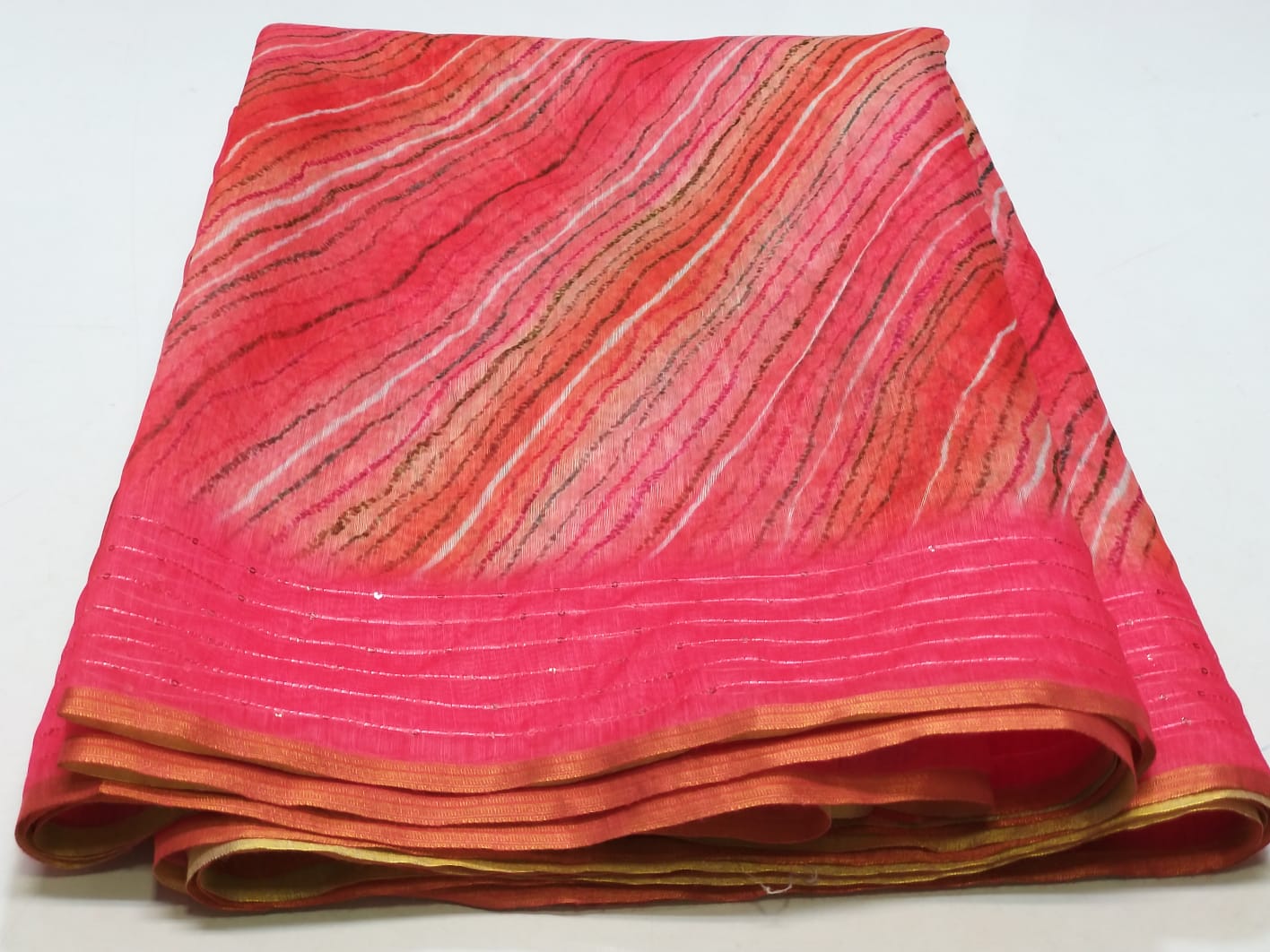 Pure Soft Cotton Summer Rimzim Leheriya Digital Print Saree, OR, RR