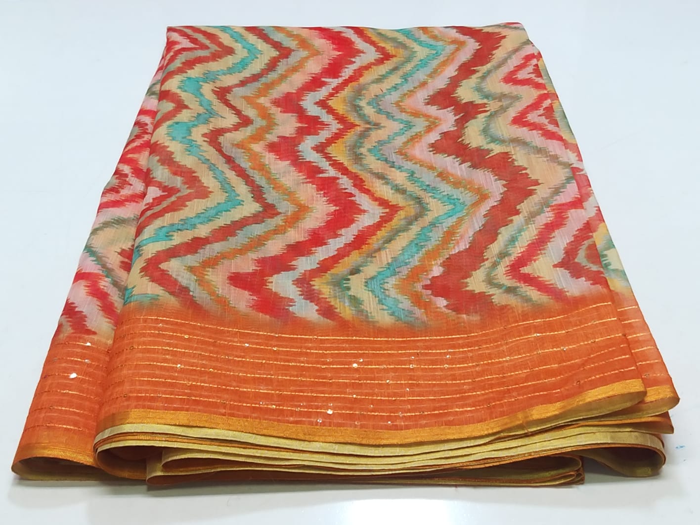 Pure Soft Cotton Summer Rimzim Leheriya Digital Print Saree, OR, RR