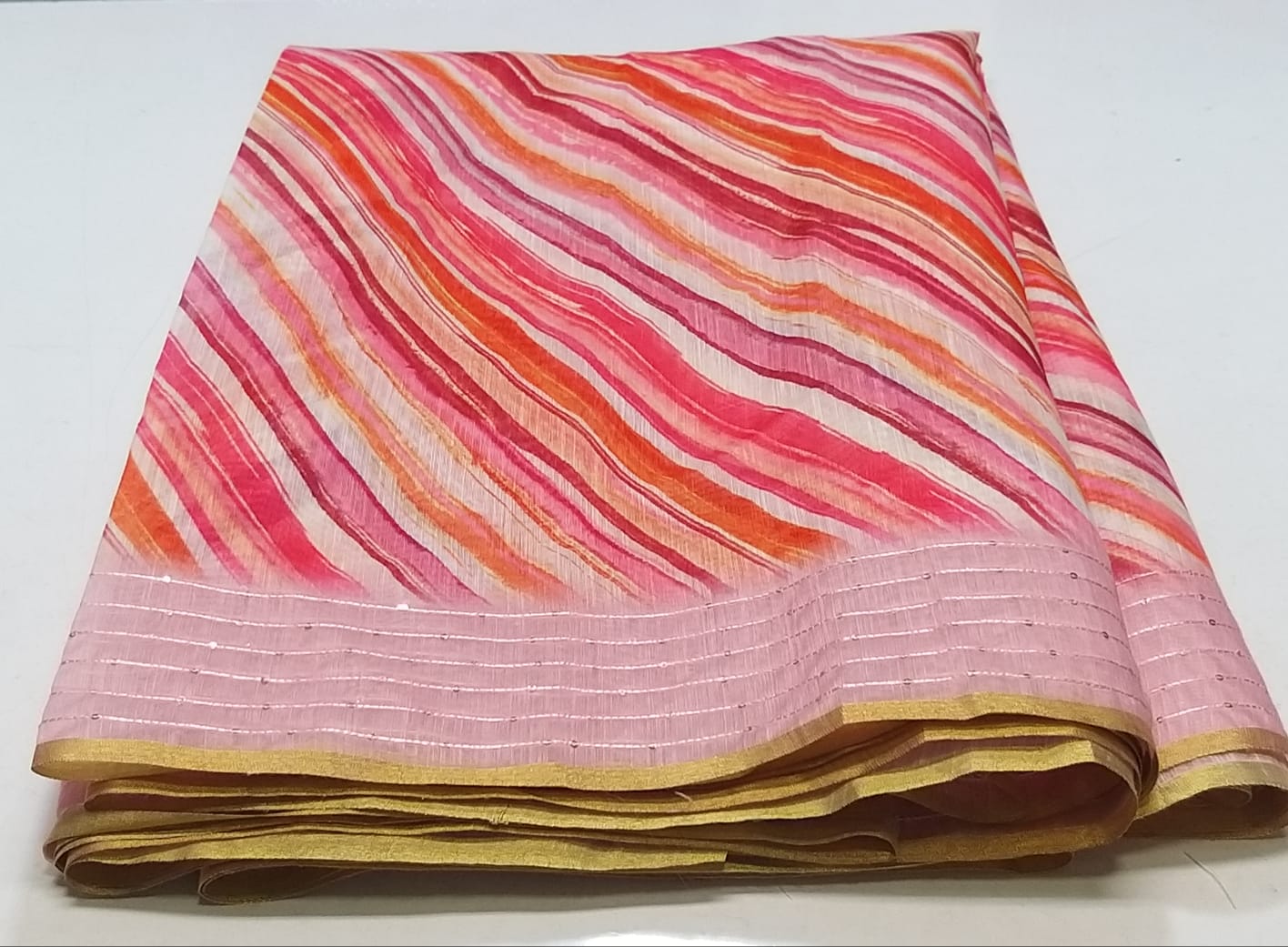 Pure Soft Cotton Summer Rimzim Leheriya Digital Print Saree, OR, RR