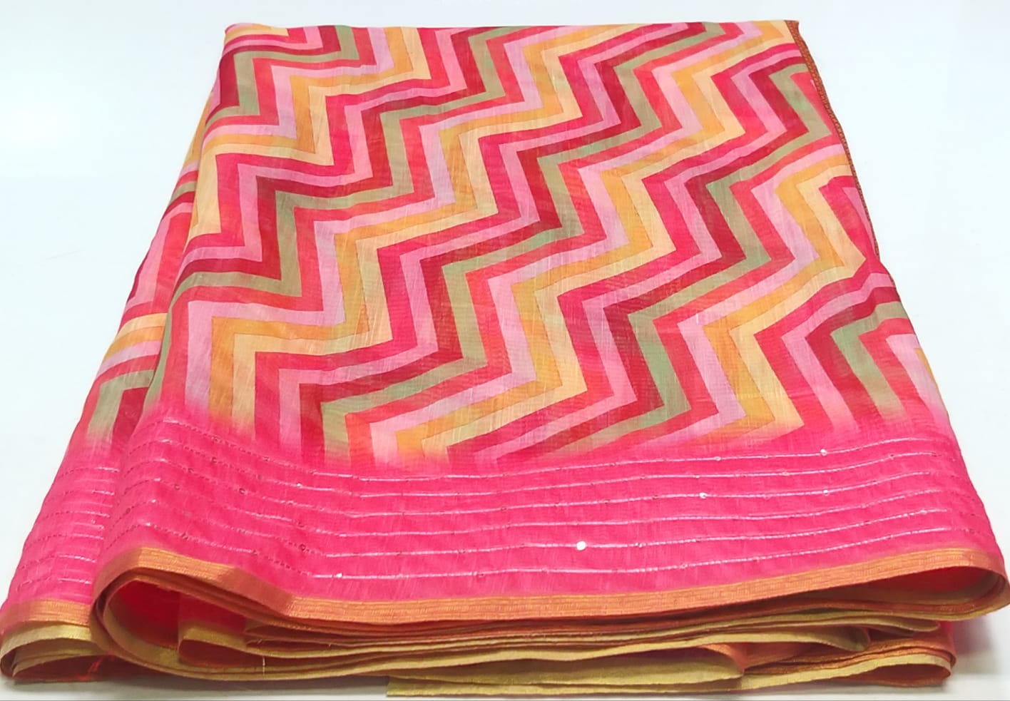 Pure Soft Cotton Summer Rimzim Leheriya Digital Print Saree, OR, RR