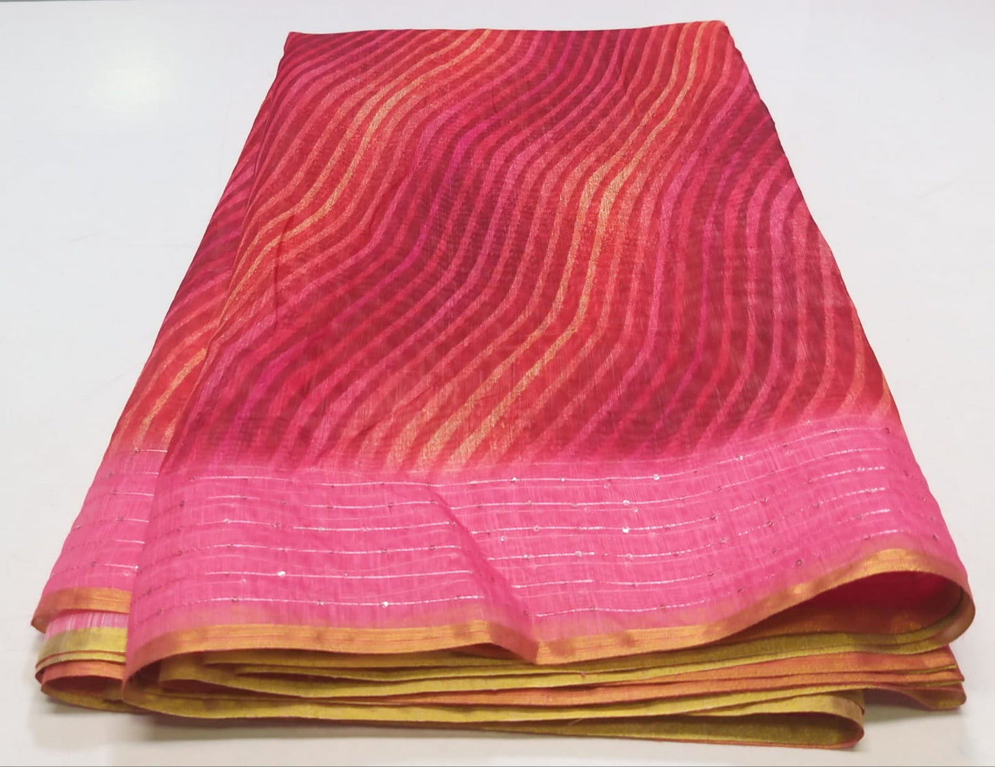 Pure Soft Cotton Summer Rimzim Leheriya Digital Print Saree, OR, RR