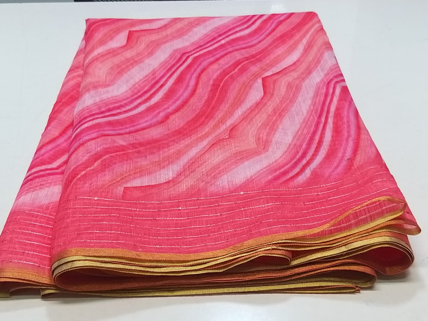 Pure Soft Cotton Summer Rimzim Leheriya Digital Print Saree, OR, RR