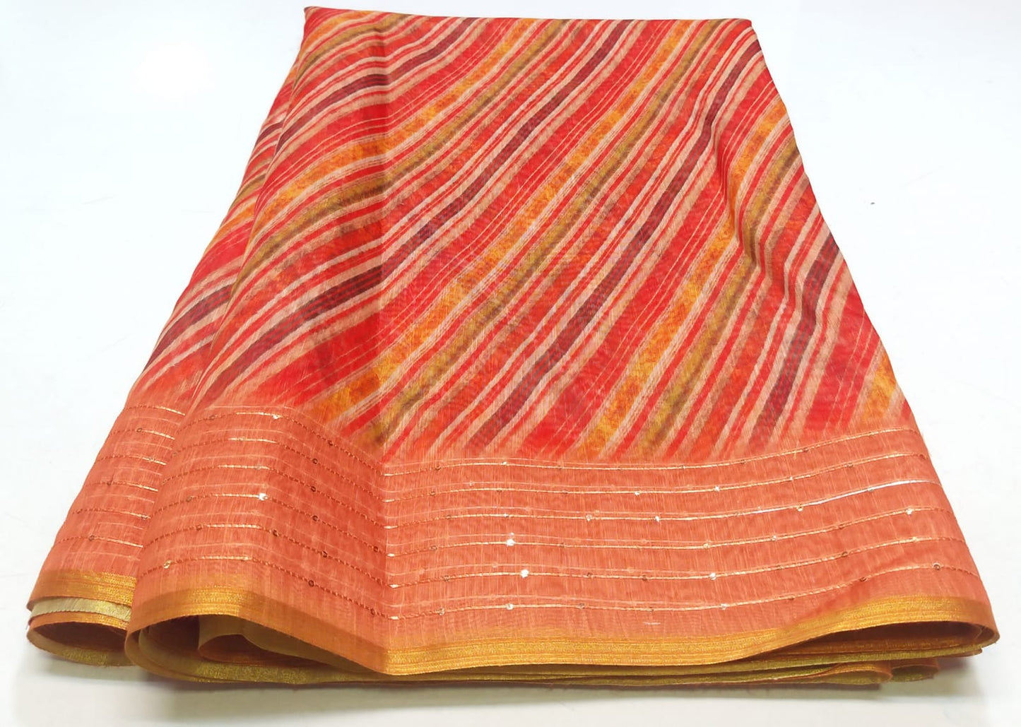 Pure Soft Cotton Summer Rimzim Leheriya Digital Print Saree, OR, RR