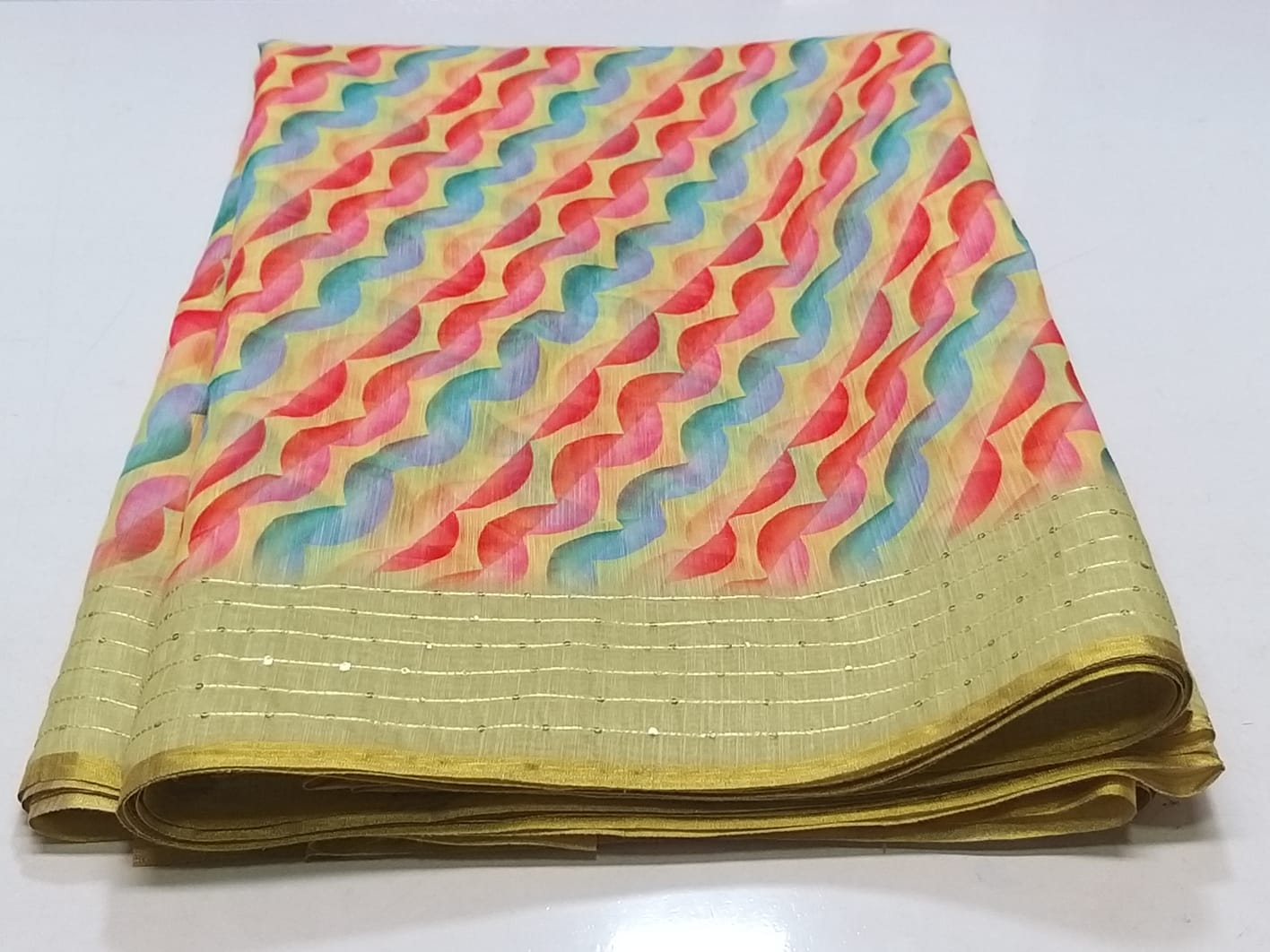 Pure Soft Cotton Summer Rimzim Leheriya Digital Print Saree, OR, RR