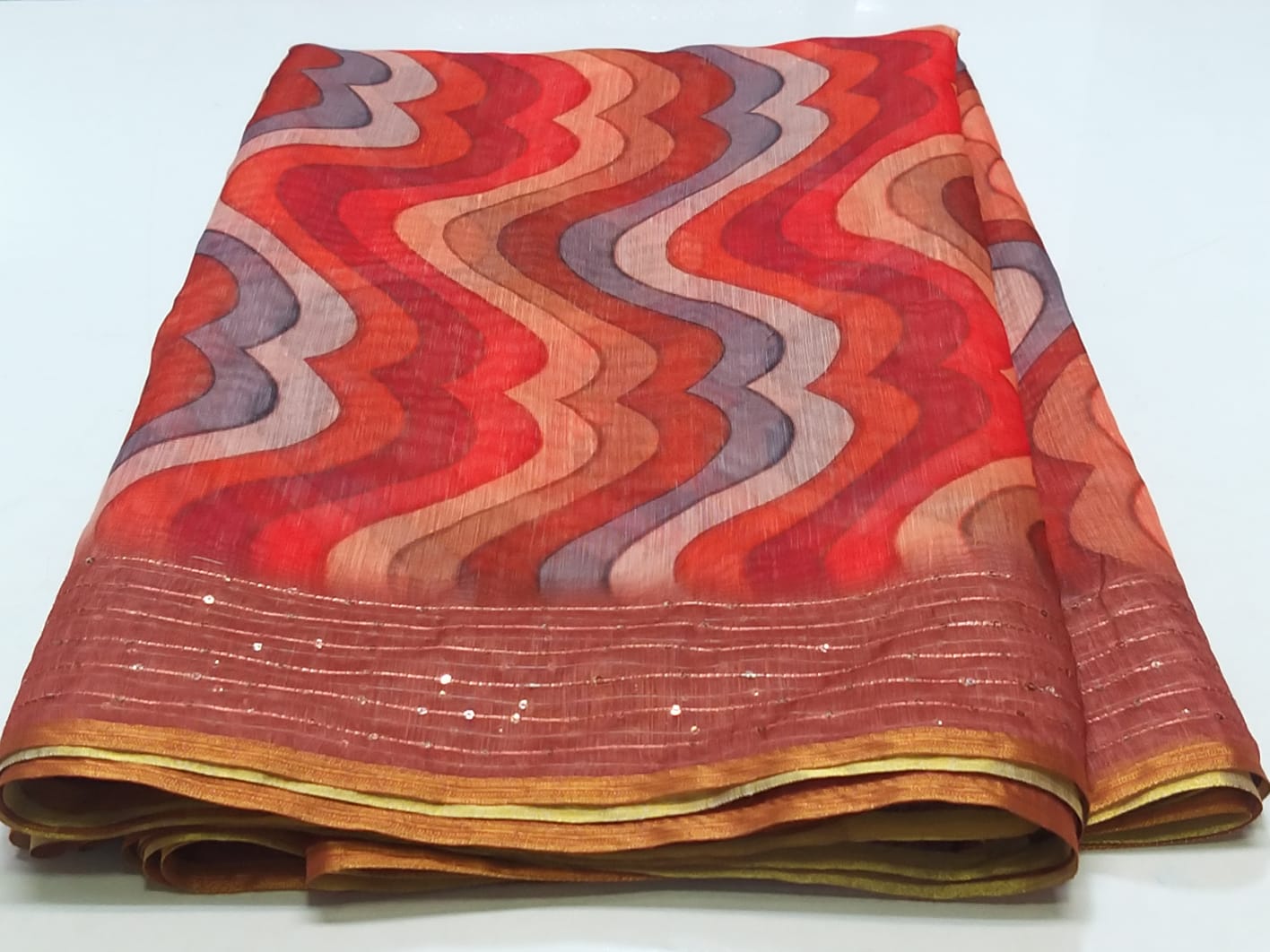 Pure Soft Cotton Summer Rimzim Leheriya Digital Print Saree, OR, RR