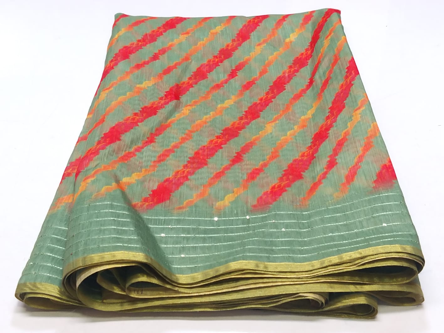 Pure Soft Cotton Summer Rimzim Leheriya Digital Print Saree, OR, RR