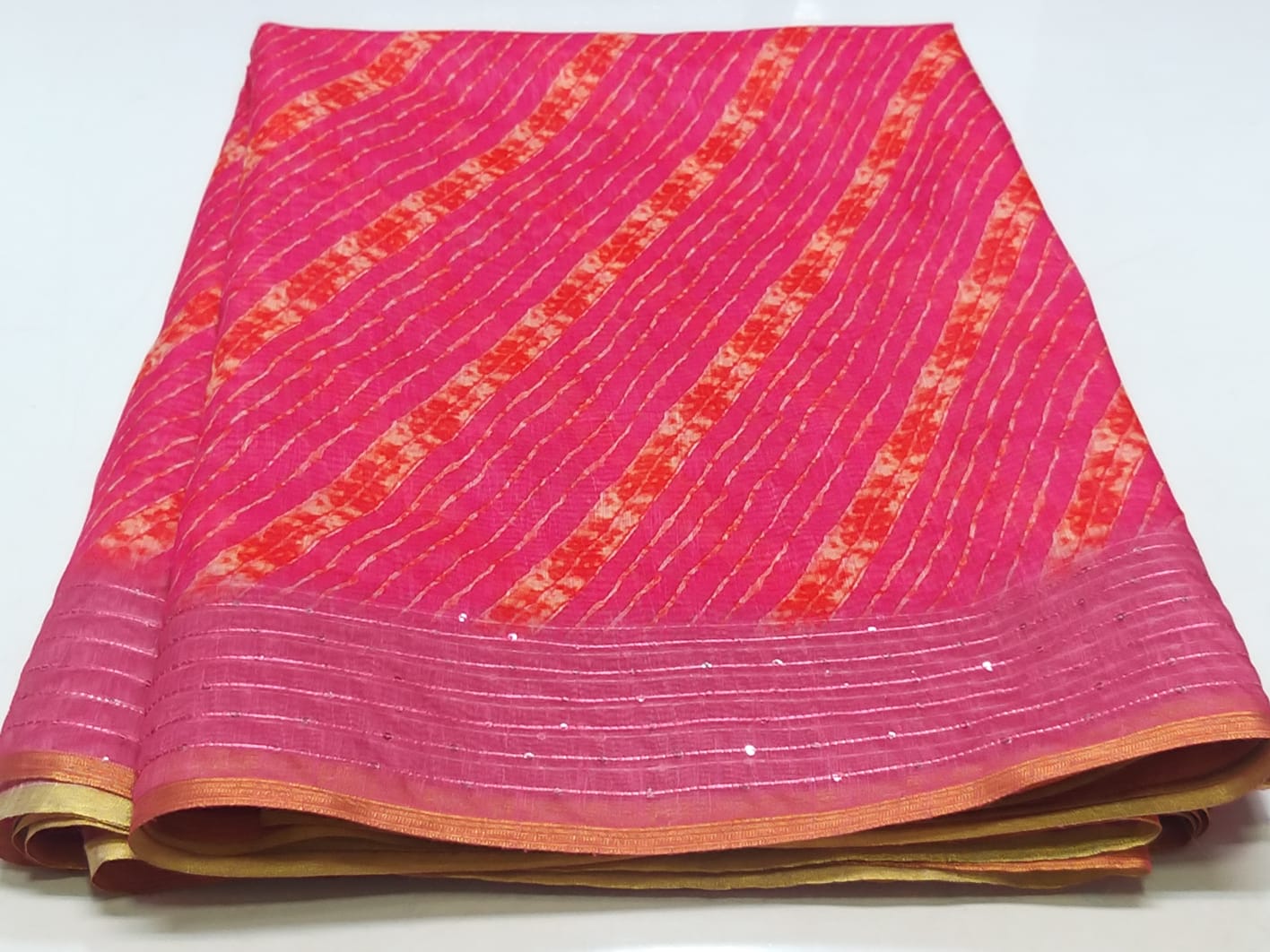 Pure Soft Cotton Summer Rimzim Leheriya Digital Print Saree, OR, RR