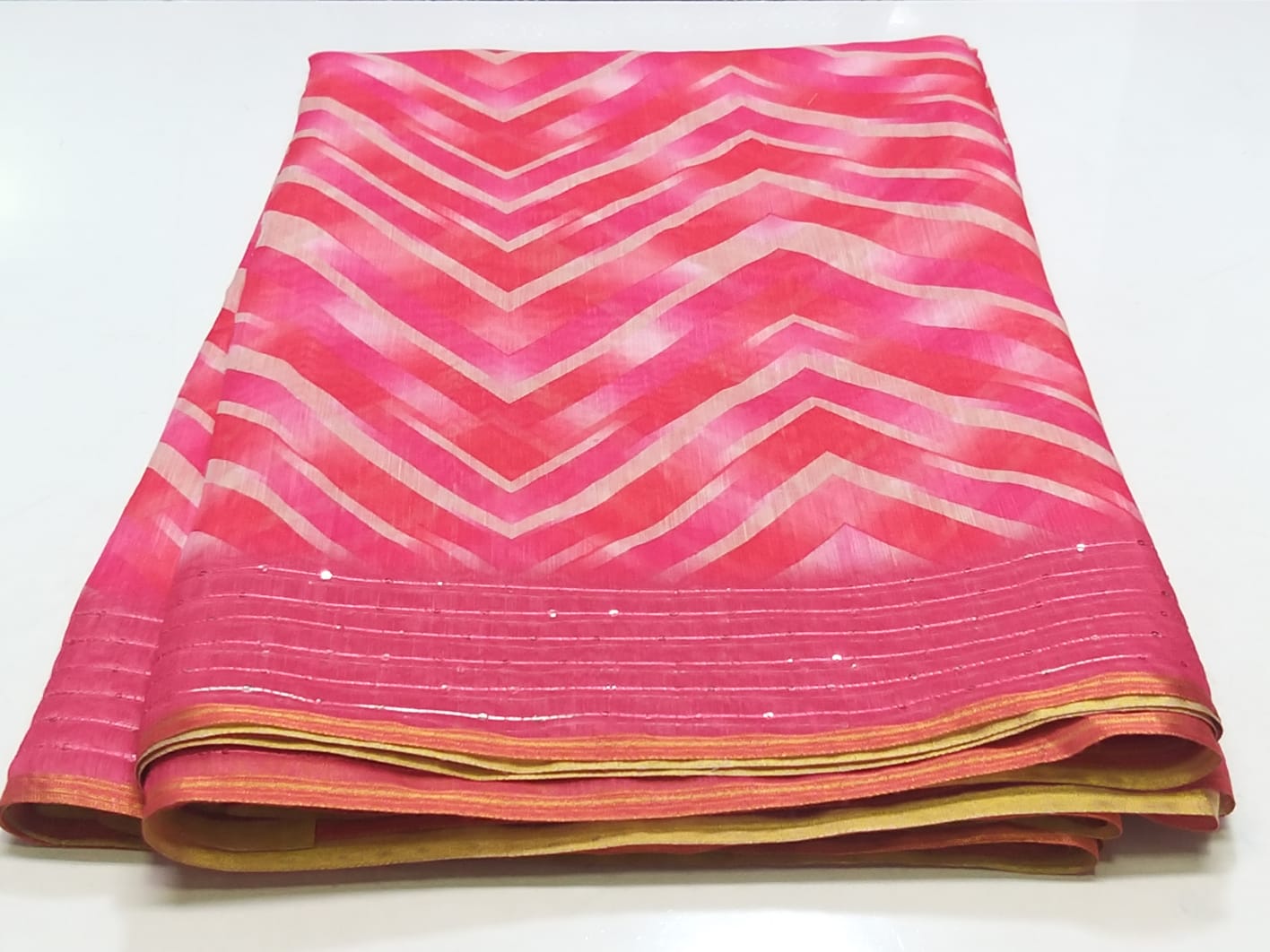 Pure Soft Cotton Summer Rimzim Leheriya Digital Print Saree, OR, RR