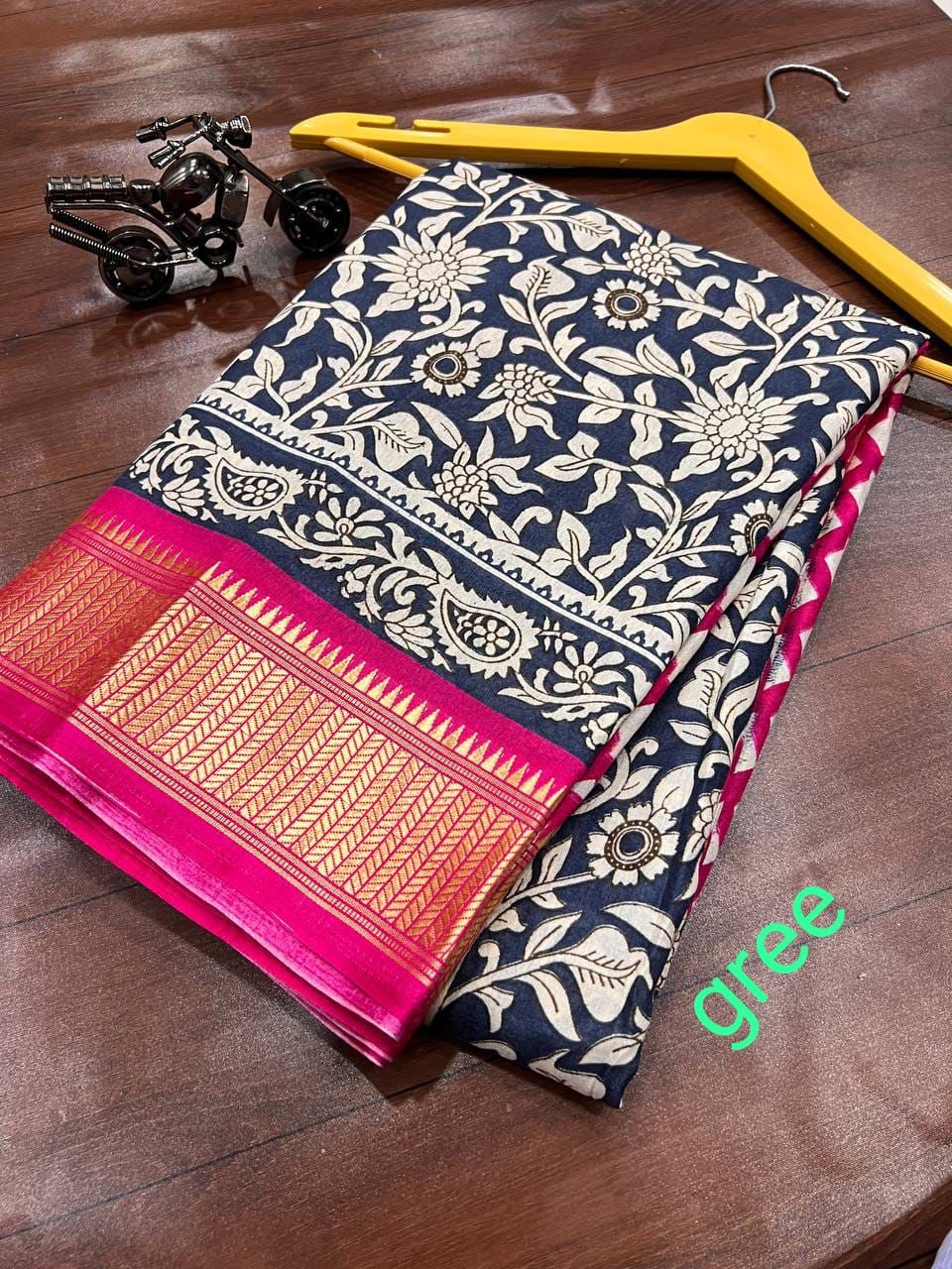 Benny creppy soft smooth with jequard border saree, VJT, OR