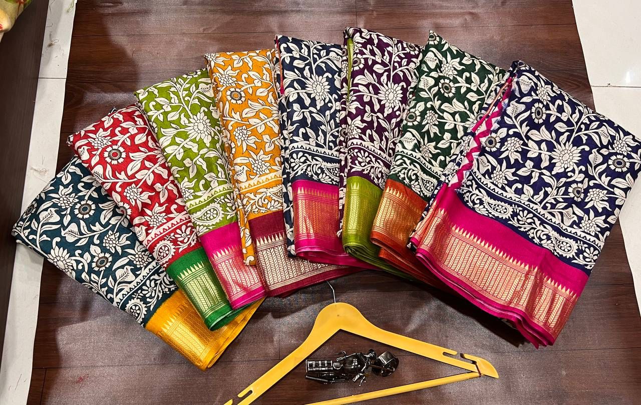 Benny creppy soft smooth with jequard border saree, VJT, OR