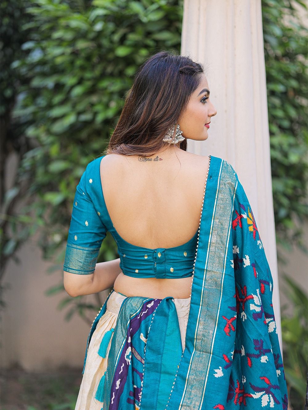 Dola silk printed with foil work with heavy tassels lehenga, VJT, OR