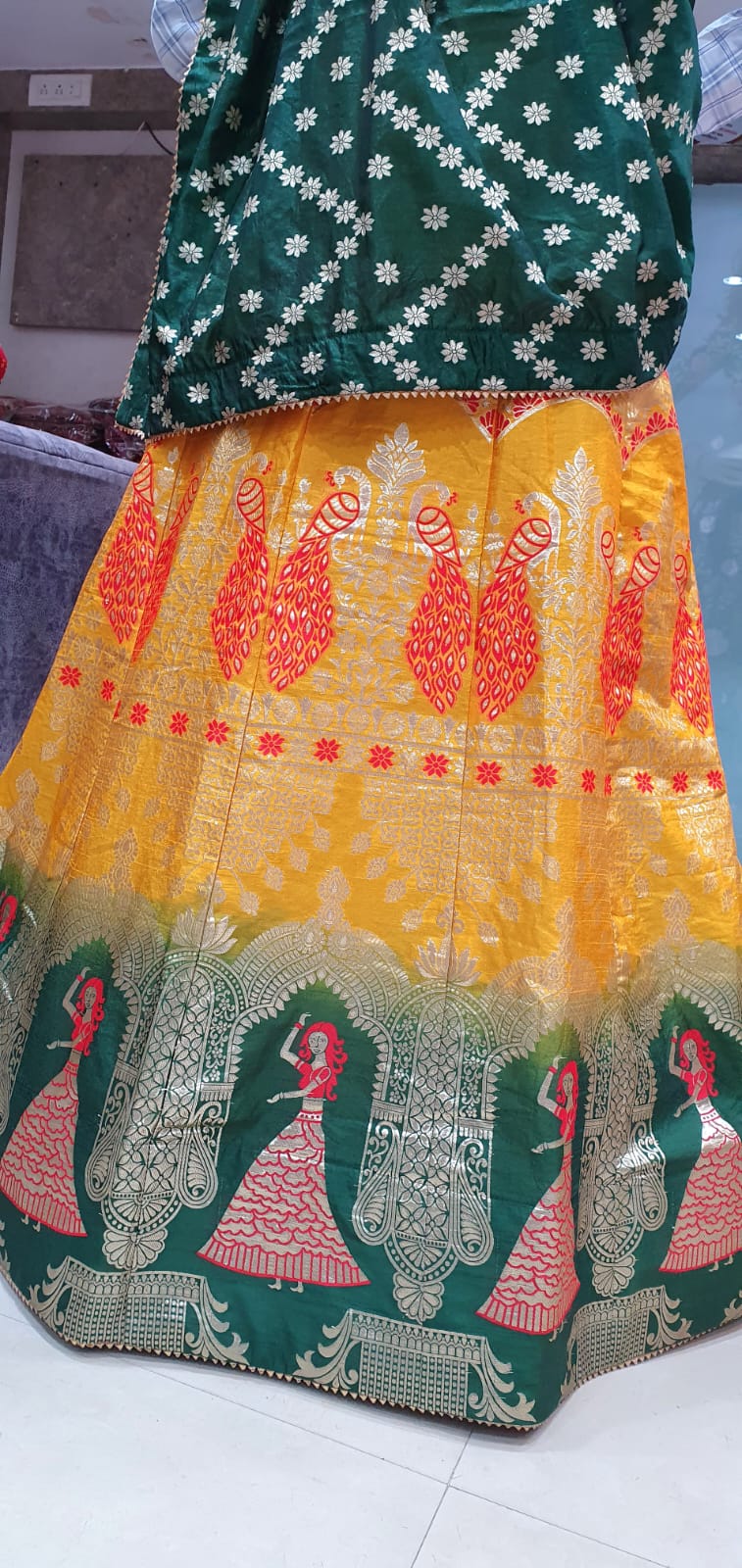Pure banarasi dolo silk with zari work lehenga, KML, OR