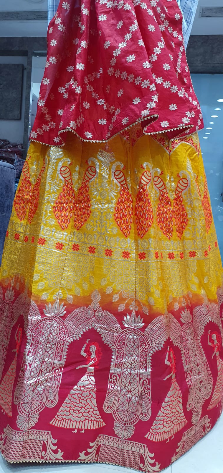 Pure banarasi dolo silk with zari work lehenga, KML, OR