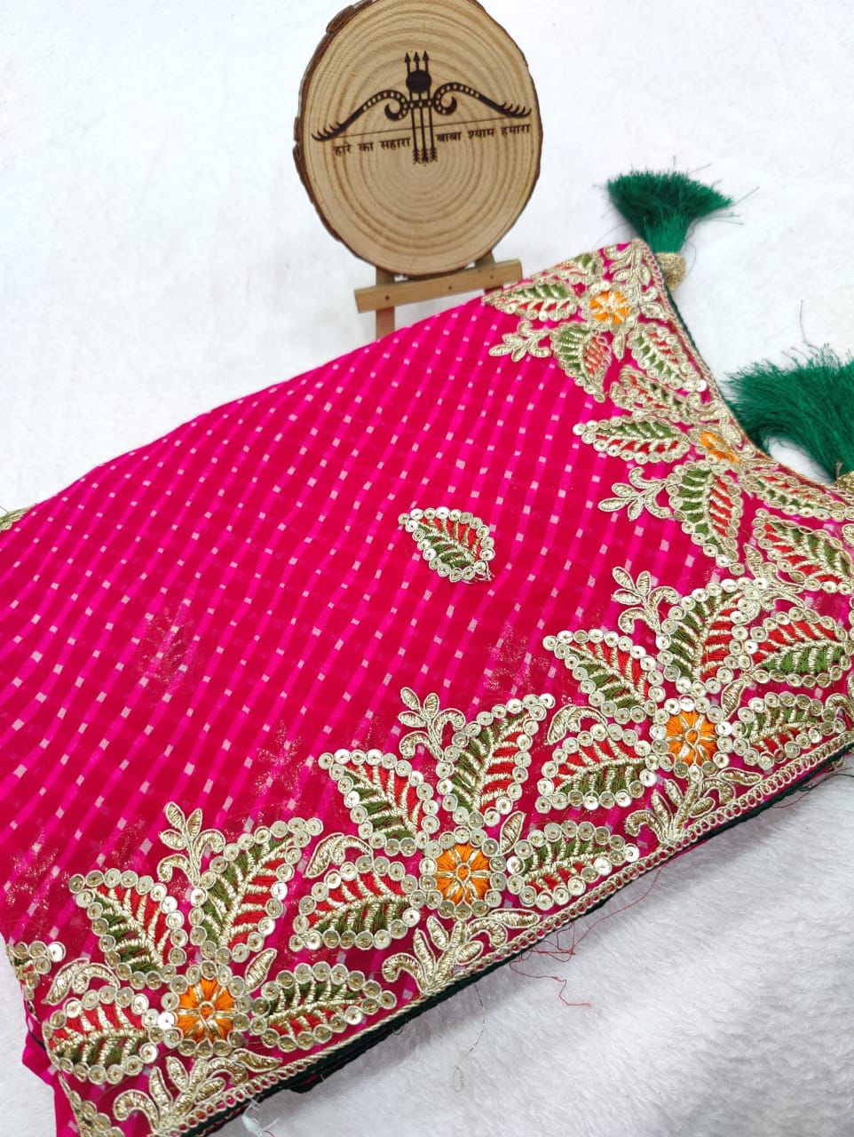 Heavy Pure Chunri And Muthda With Attractive Work Saree Vjt Nr Saree