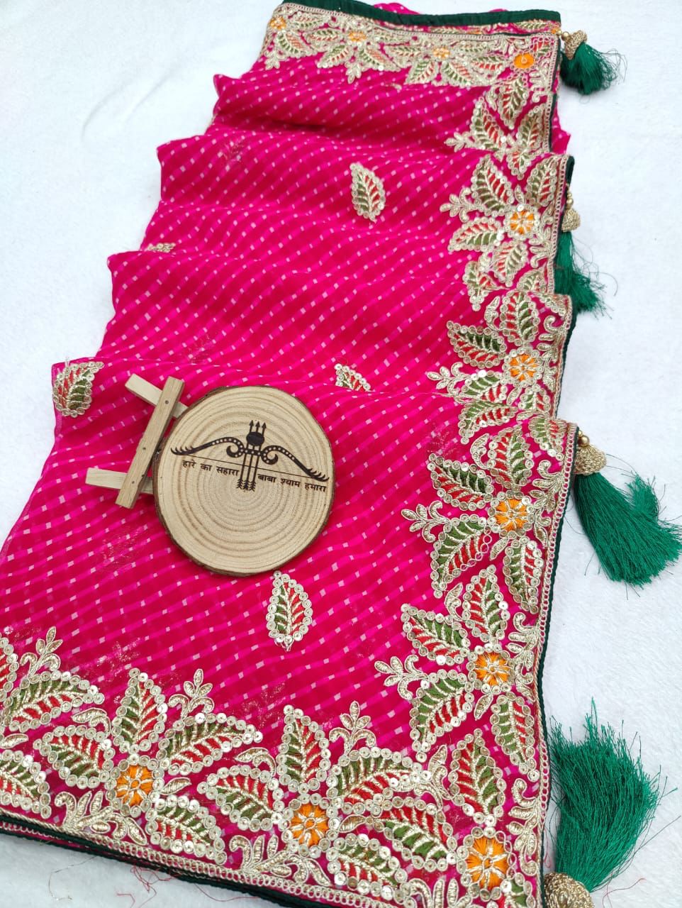 Heavy Pure Chunri And Muthda With Attractive Work Saree Vjt Nr Saree
