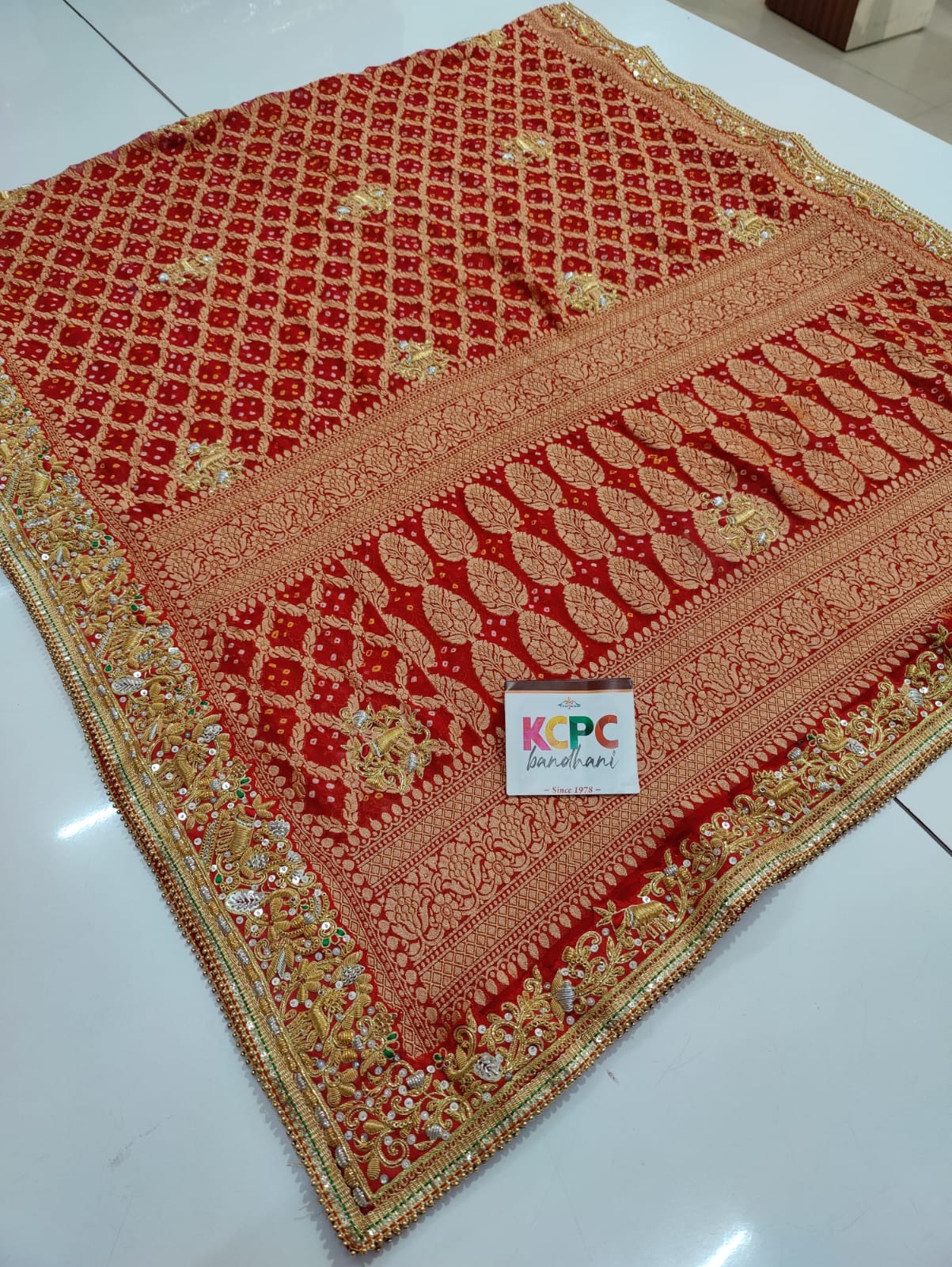 Marwadi bhaat chunri Pure khaddi Georgette upada junglaw neemzari chunri, KCPC, NR