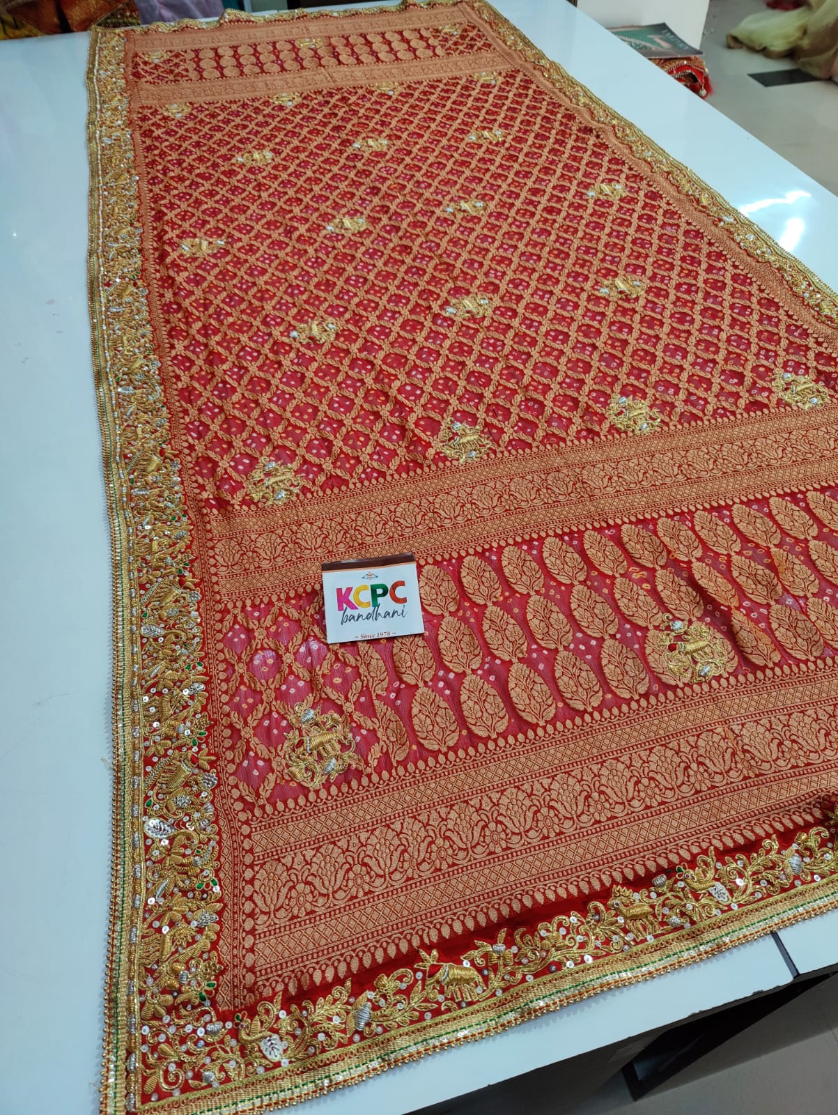 Marwadi bhaat chunri Pure khaddi Georgette upada junglaw neemzari chunri, KCPC, NR