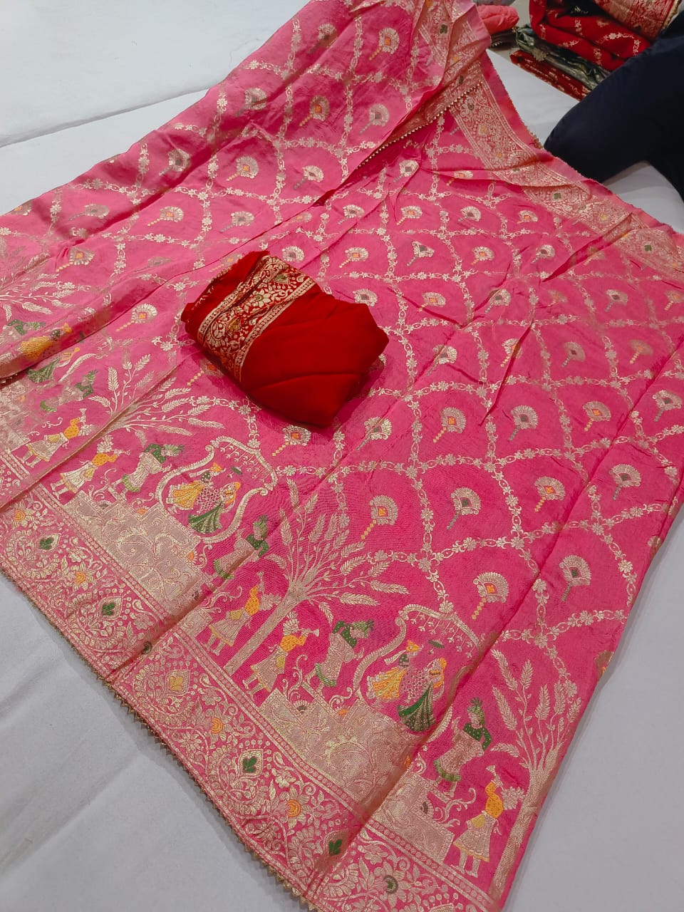 Pure Dolla Radian Silk Jari Fabric Saree OR , RTK