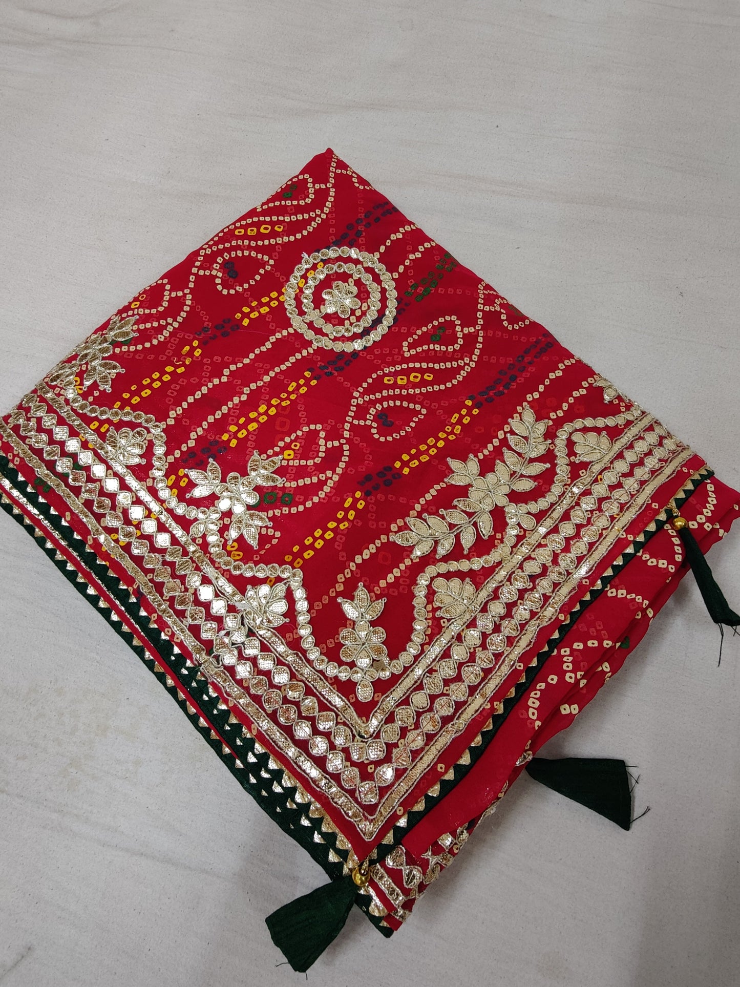 Heavy Georgatte Bandhej Print Traditional Touch Sarees Amit Nr Rani Saree