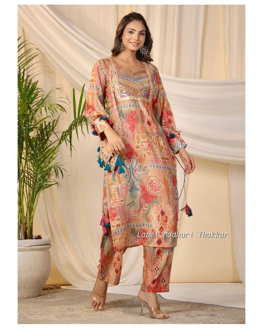 Beautiful Pure Decorated With Print Hand Embroidery Kurti Set Gs Nr Kurtis