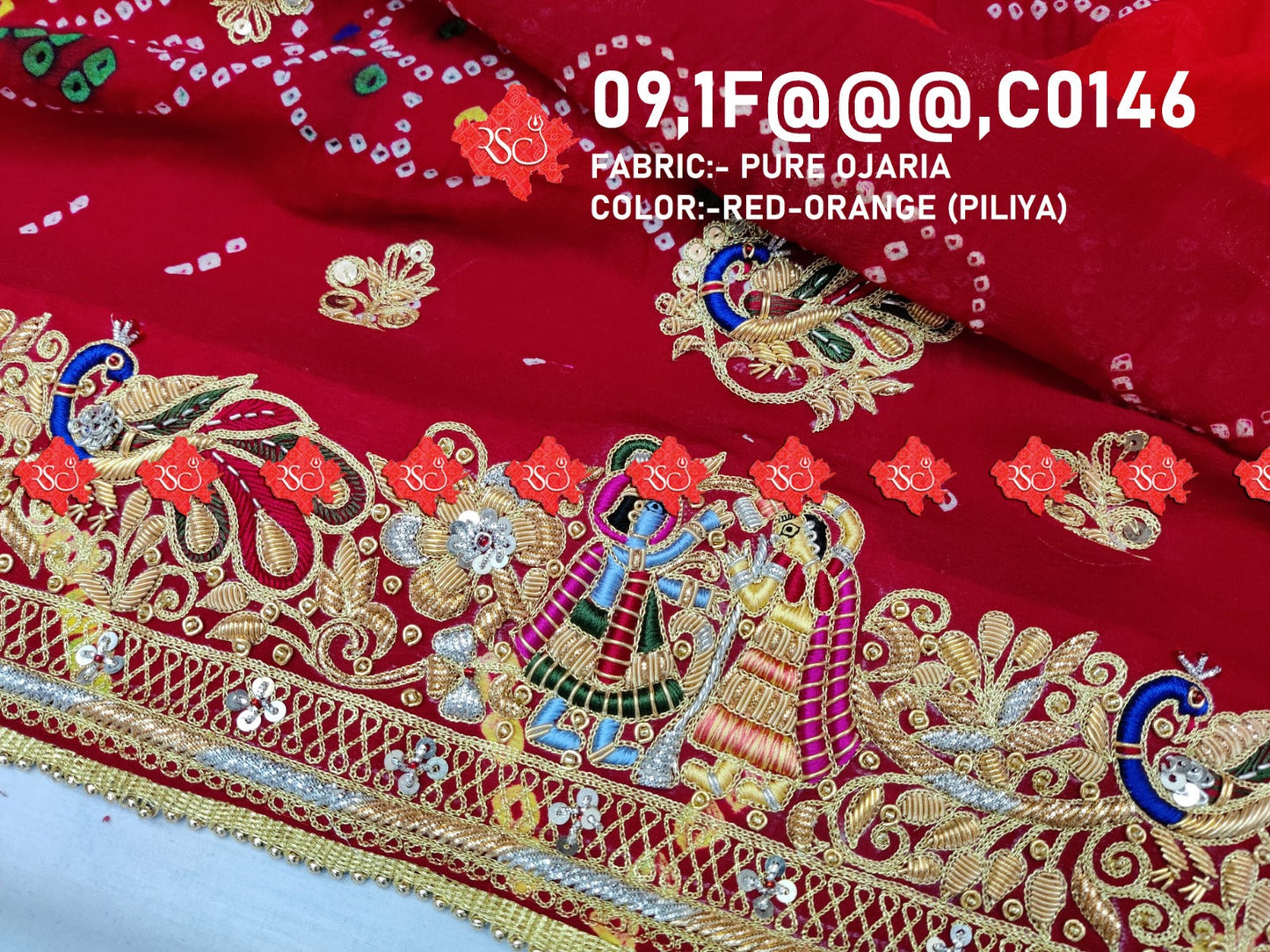 Beautiful Aara-Tari Work Marwadi Chunri