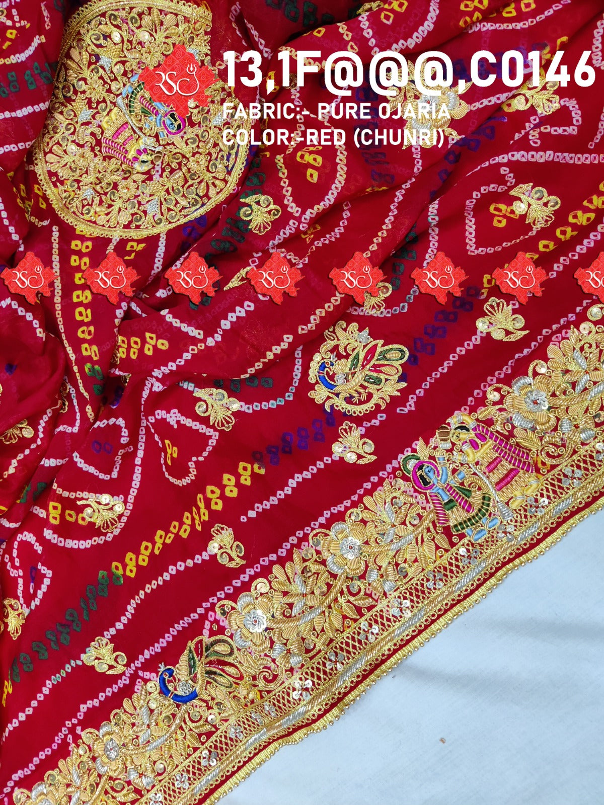 Beautiful Aara-Tari Work Marwadi Chunri