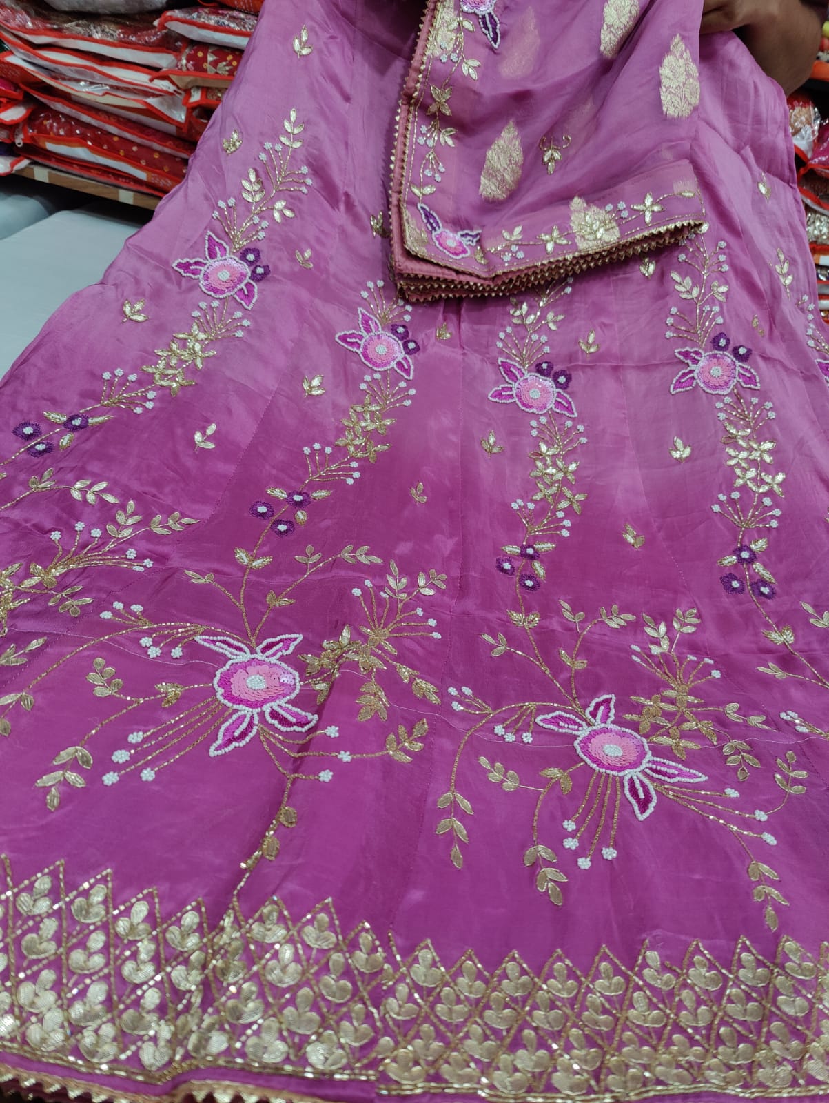 Pestel Color Handwork Sagai Theme Special Jaipuri Lehenga With Zari Buti Dupatta Rtk