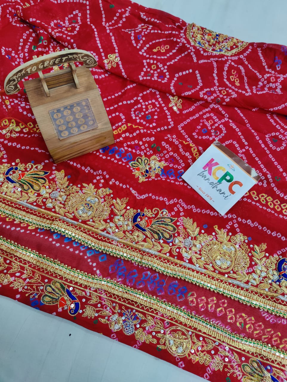 Pure Ojariya Handwork Zardoji Kolkata Special Marwari Chunri Odhna