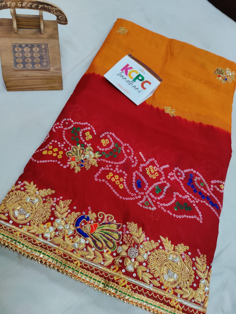Pure Ojariya Handwork Zardoji Kolkata Special Marwari Chunri Odhna
