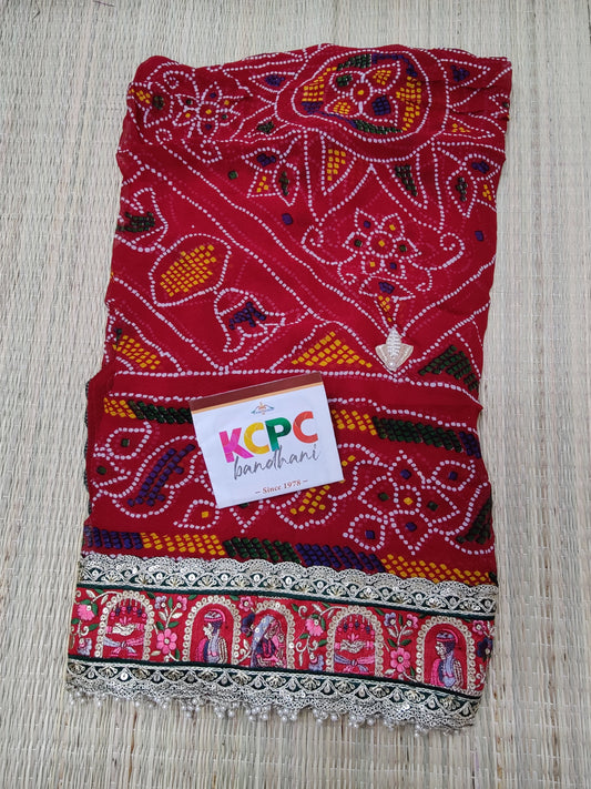 Marwadi Pure Georgette Chunri Dupatta For Pooja Traditional Wedding Purpose