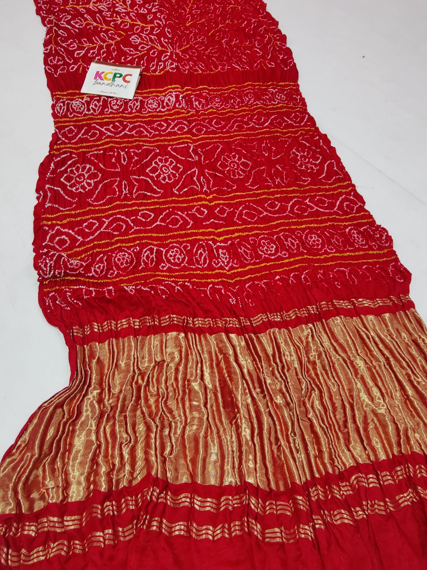 Pure Gaji Silk RaiDana Bandhej Saree With Blouse