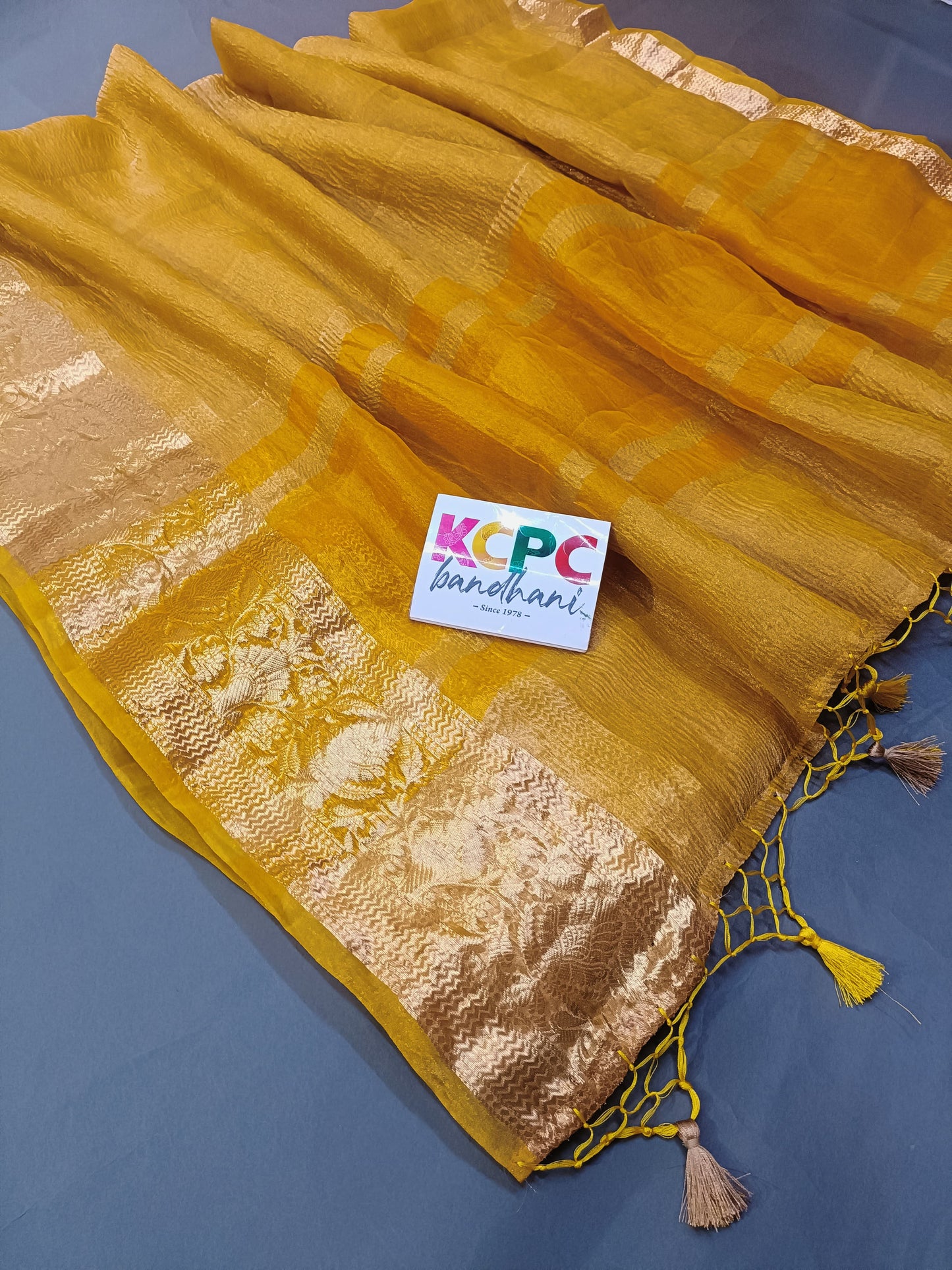 Pure Crushed tissue pure handloom banarasi fabric saree