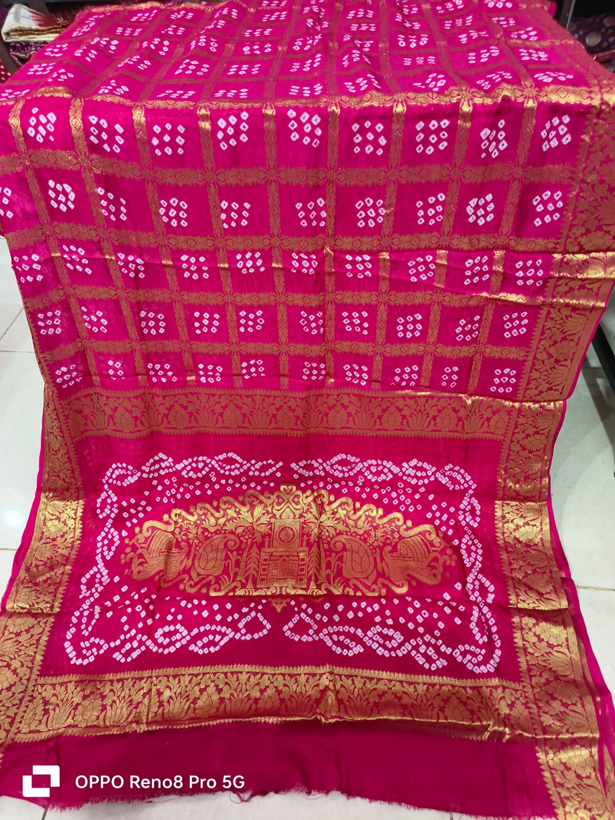 Pure Viscos Silk Bandhej Ghatchola Saree