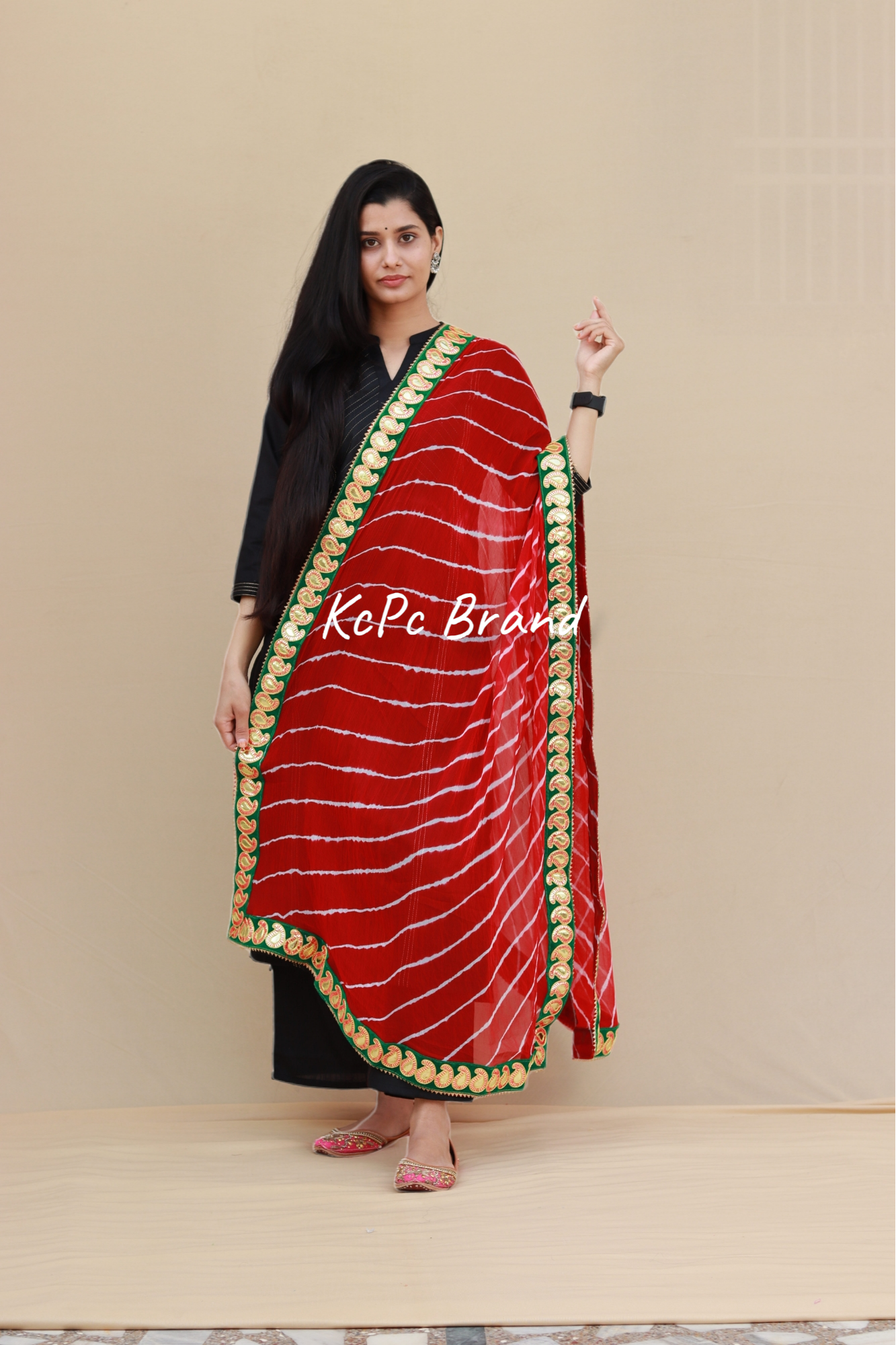 Chiffon Leheriya Gotapatti Dupatta