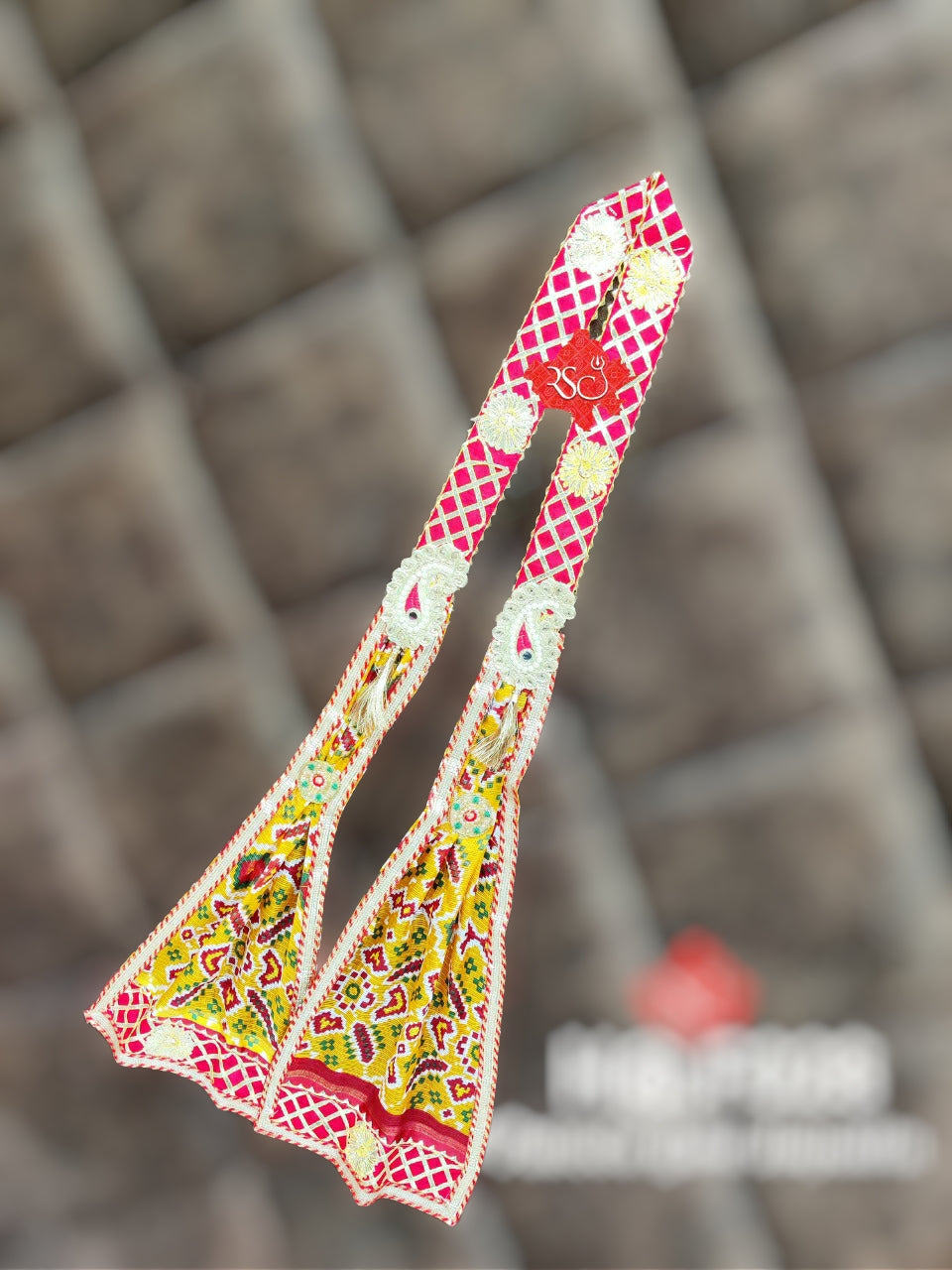 Gents Dupatta Stole Patola Style For Mangal Path And Marriage Return Gift Purpose Nr Rsc Yellow