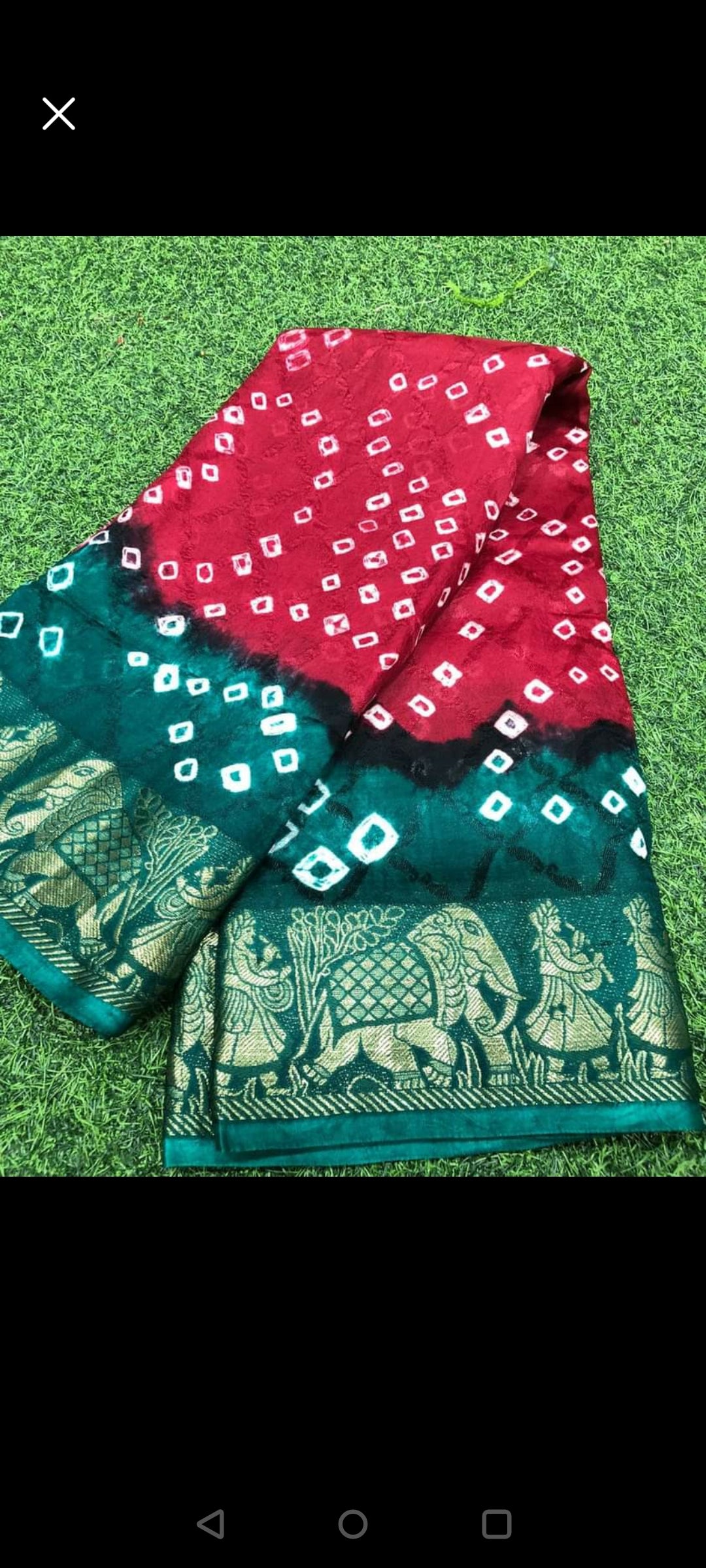 Hathi : Viscos Silk Bandhani Saree