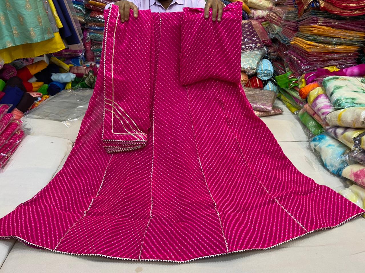 CyC Georgette Mothda Leheriya Gotapatti Lehenga, NR, kml