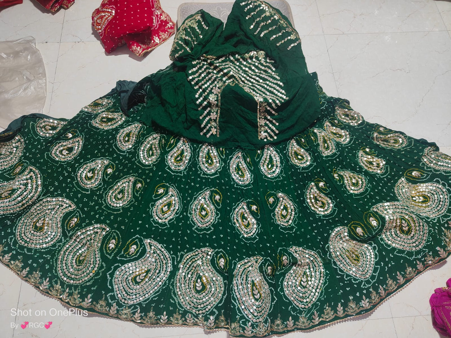 Pure Ojariya Chinon Raibandhej Zero Gotapatti Original Jaipuri Work Lehenga Set Nr Satis Lehenga