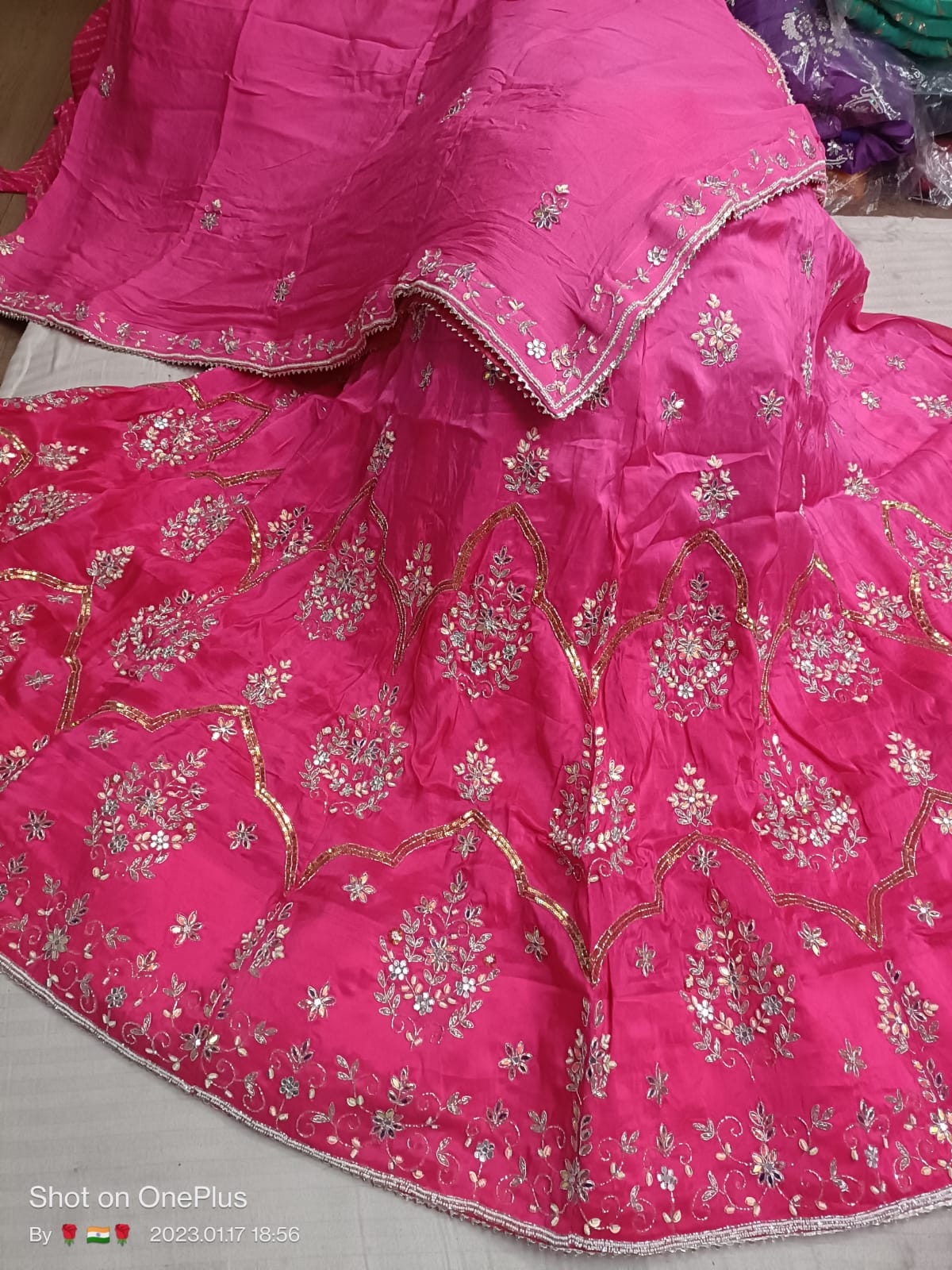 Latest Designer Pure Upara Silk Lehnga With Hand Work Full Hevy With Pure Chinon Fabric Duptta Nr