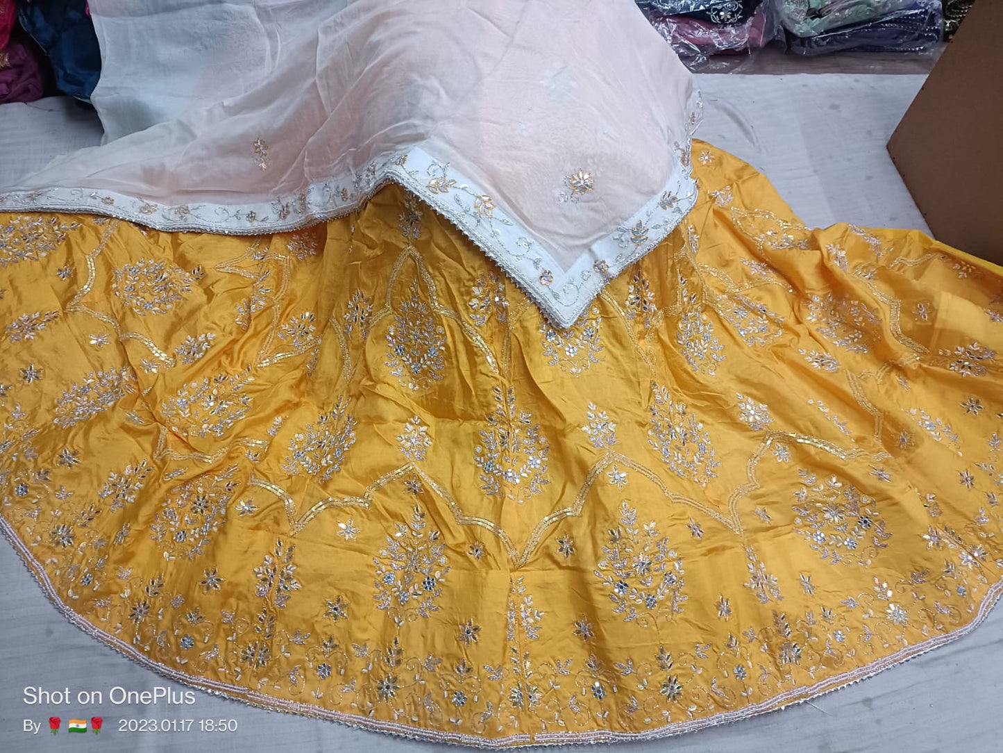 Latest Designer Pure Upara Silk Lehnga With Hand Work Full Hevy With Pure Chinon Fabric Duptta Nr