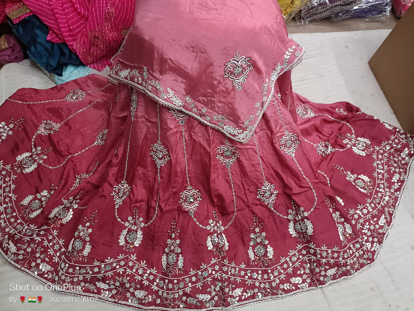 Latest Designer Pure Upara Silk Lehnga With Hand Work Full Hevy With Pure Chinon Fabric Duptta Nr