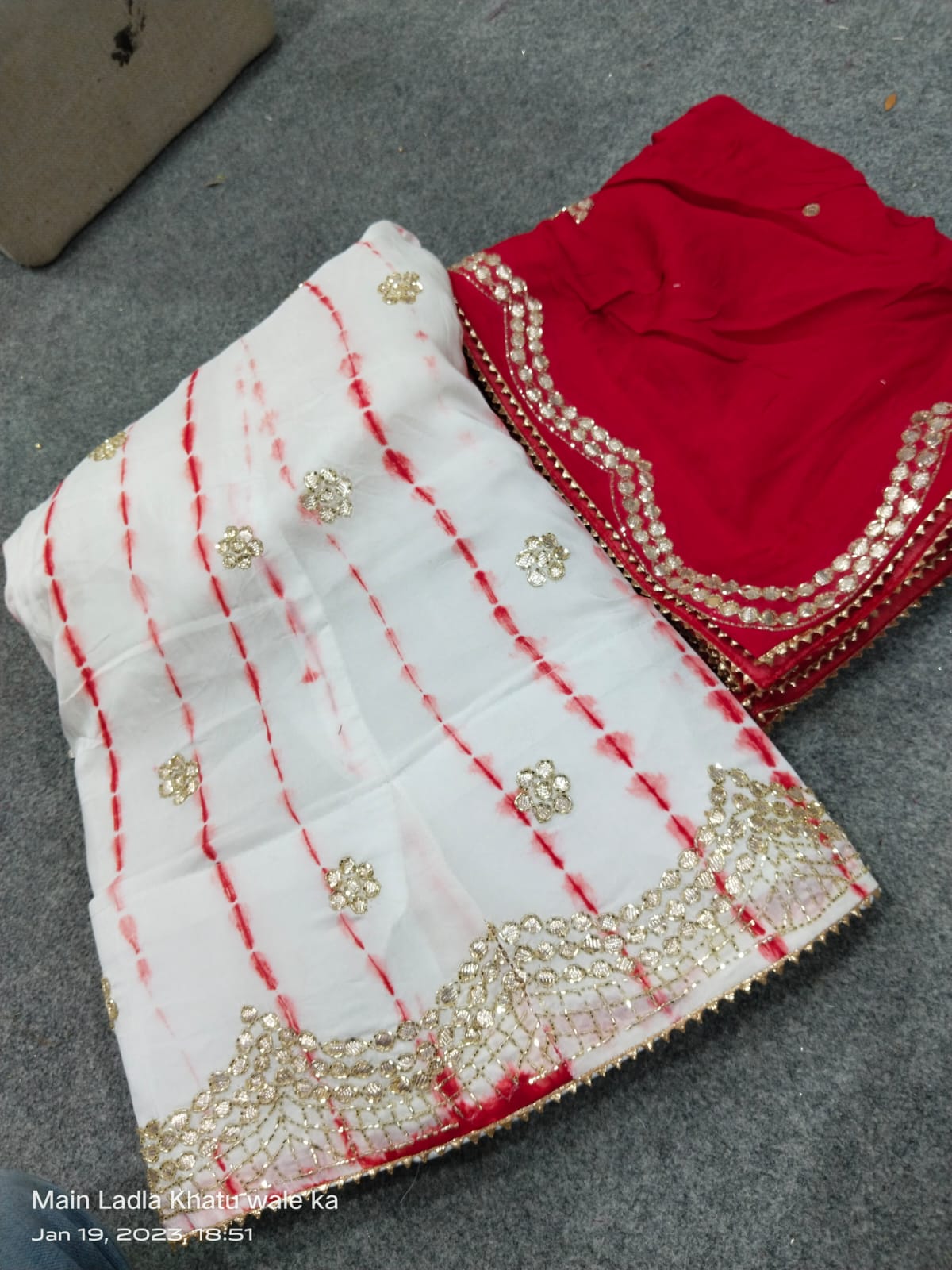 New Marble Design Pure Uppda Silk Cutdana Handwork Langha & Chinon Duptta Nr Kml Lehenga