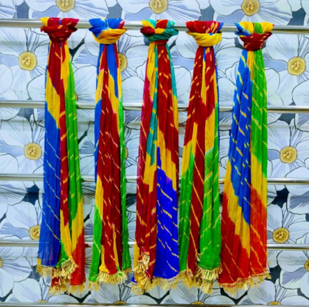 Chiffon Multicolored Leheriya Dupatta,, KCPC, OR
