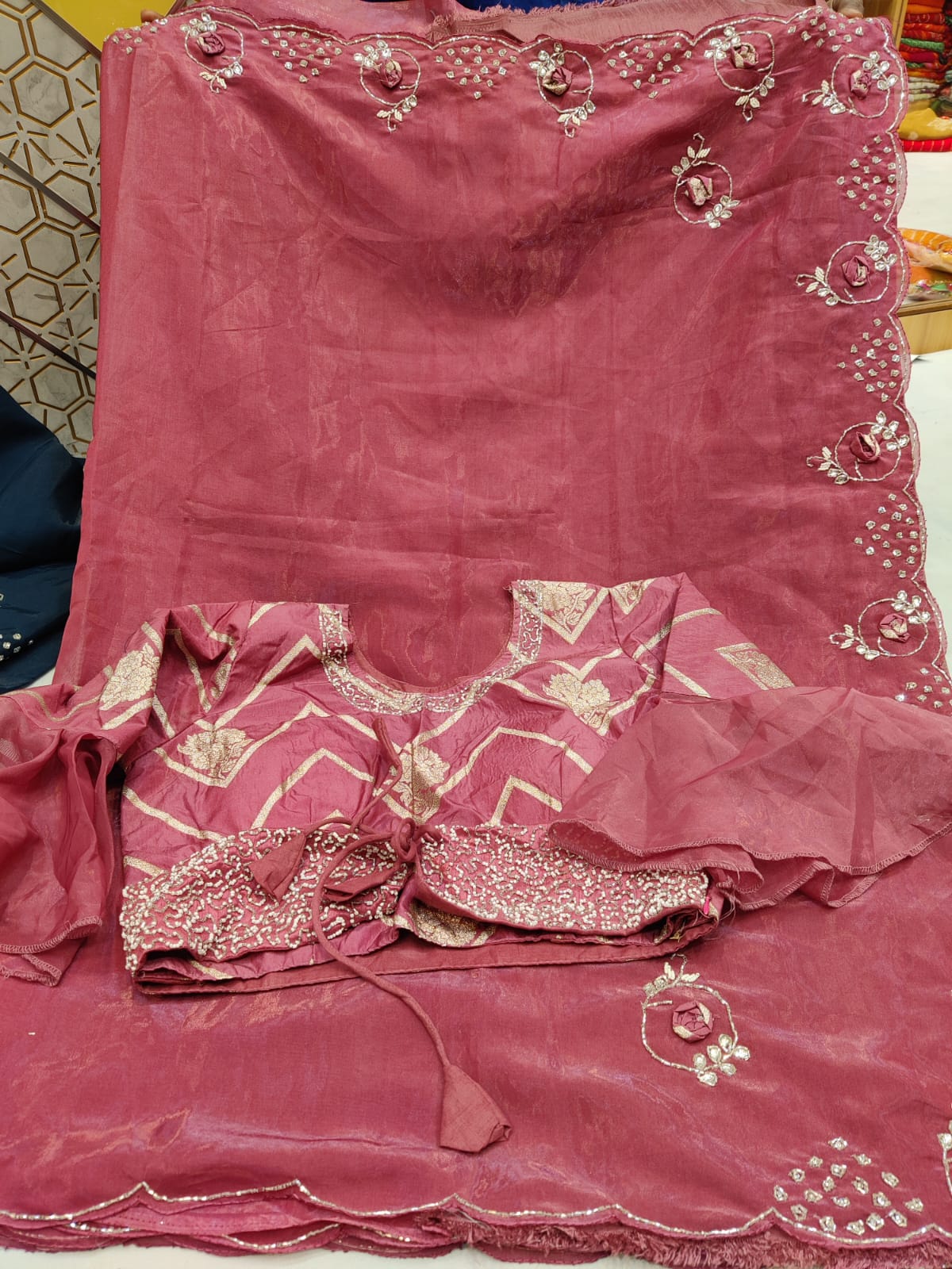 Heavy pure moti n cutdana and zarkan mix handwork Sarees,AMIT,NR