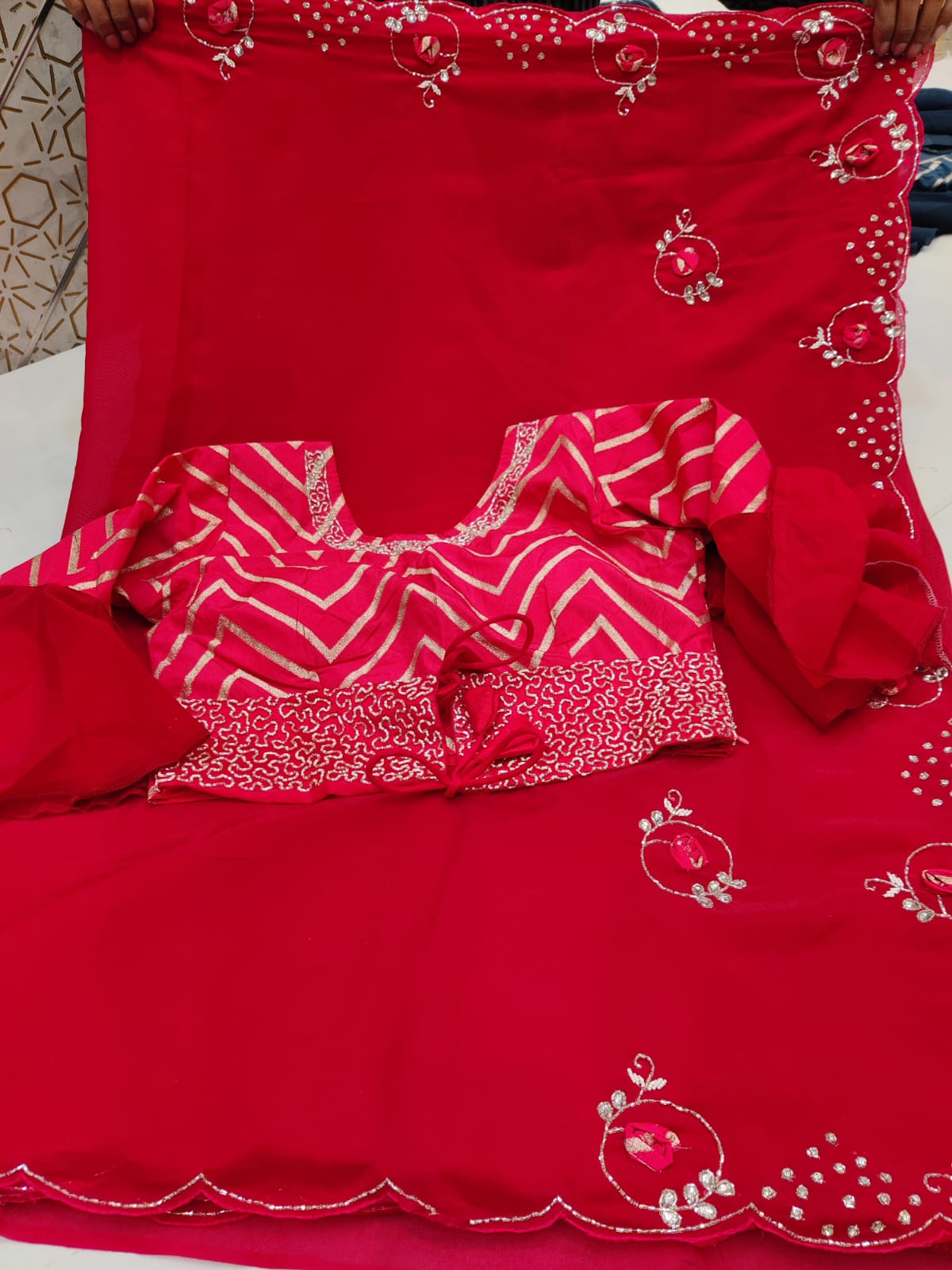 Heavy pure moti n cutdana and zarkan mix handwork Sarees,AMIT,NR