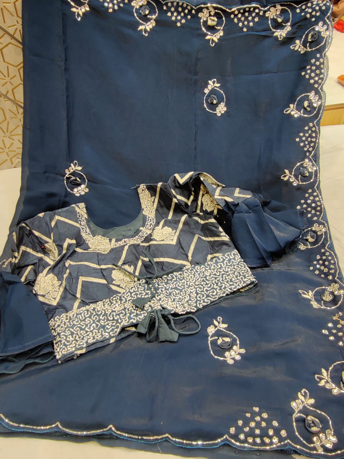 Heavy pure moti n cutdana and zarkan mix handwork Sarees,AMIT,NR