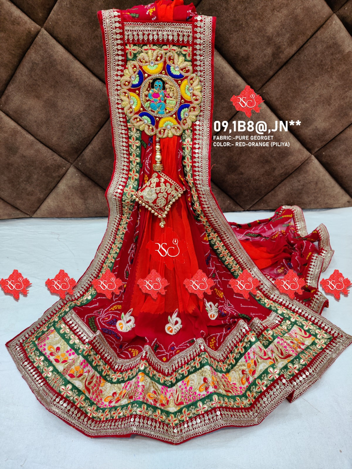 Pure Georgette Chunari Piliya Pomcha Odhna Nr Chunri Pila