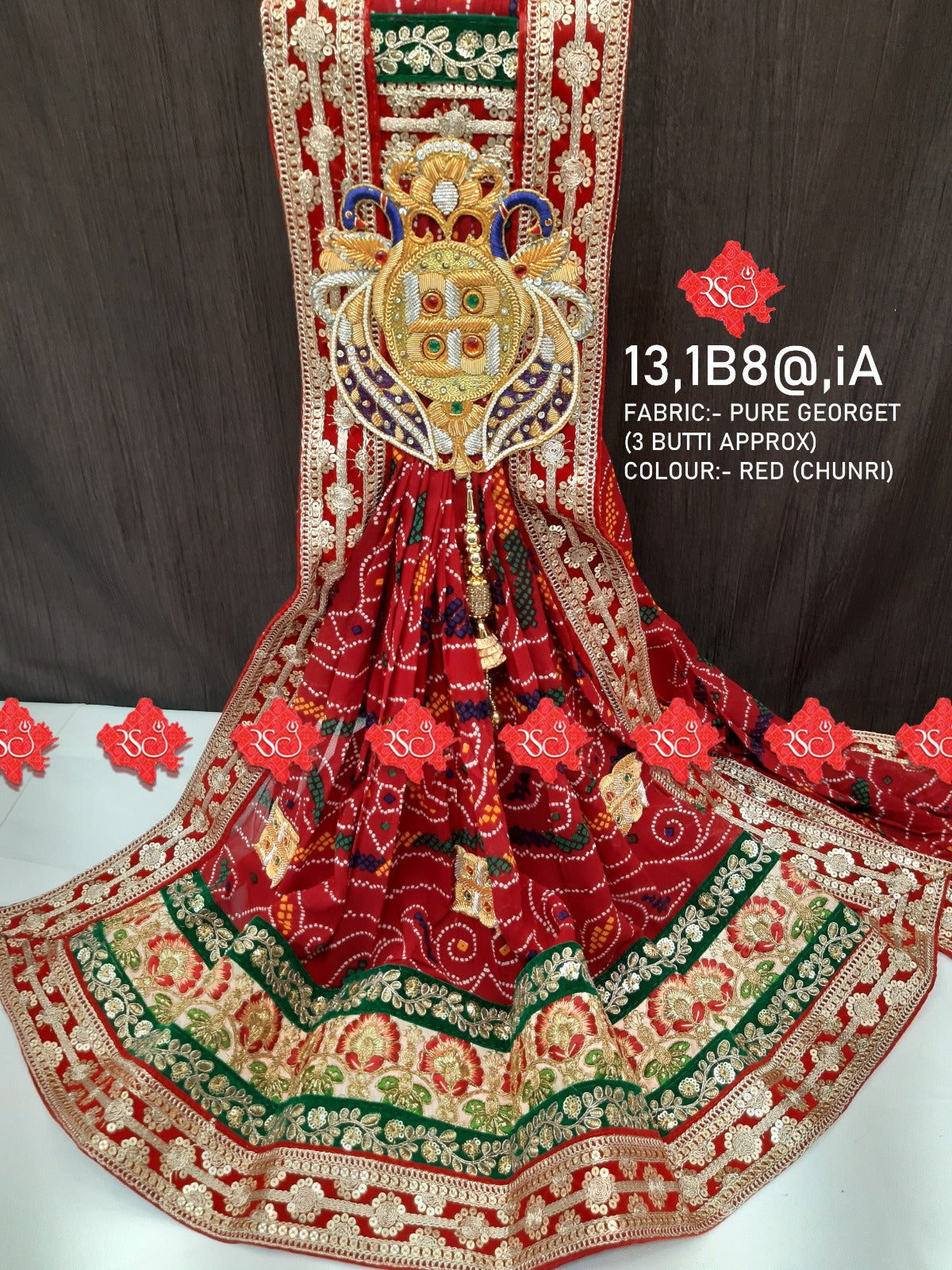 Pure Georgette Chunari Piliya Odhna Rsc Or Chunri Pila