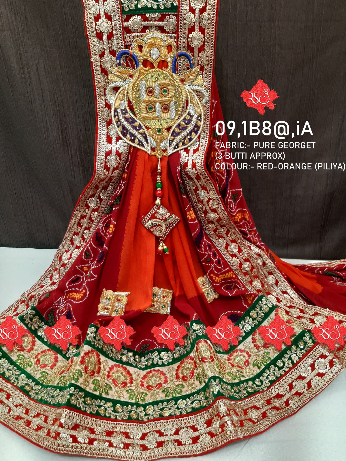 Pure Georgette Chunari Piliya Odhna Rsc Or Pi;Iya Chunri Pila