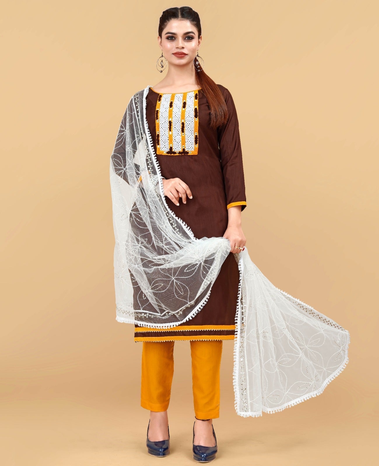 New Designer Collection In Hacoba With Hand Thread Work suit, VT,OR